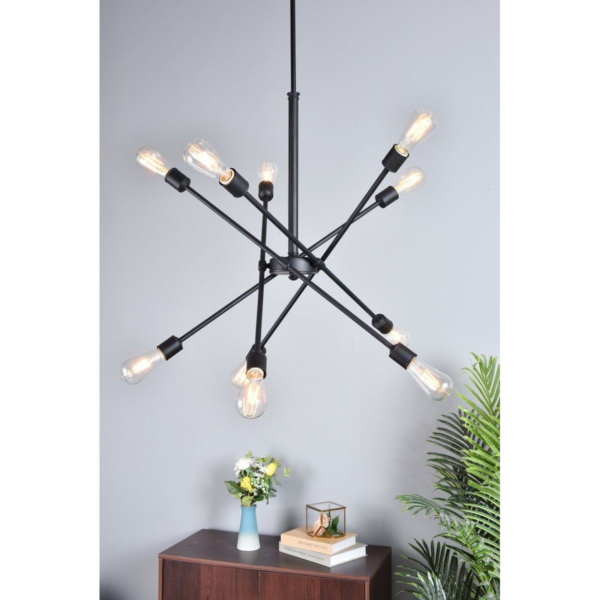 Elegant Lighting AXEL LD8003D28BLA Pendant Mid Century Modern - Black