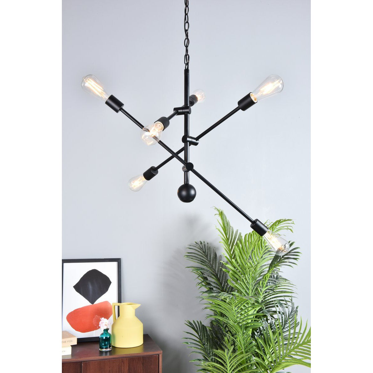 Elegant Lighting AXEL LD8006D29BLA Pendant Mid Century Modern - Black