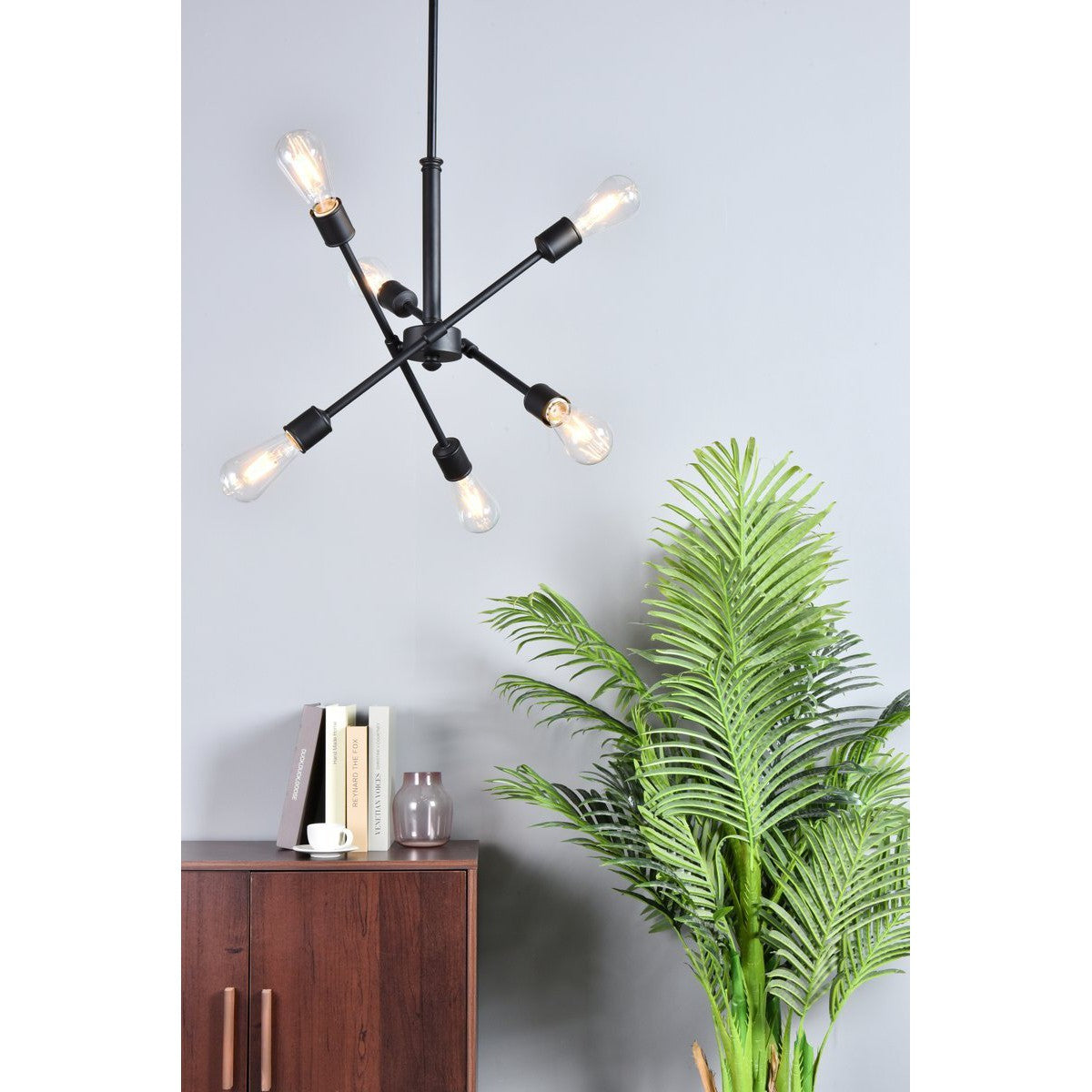 Elegant Lighting AXEL LD8015D18BLA Pendant Mid Century Modern - Black