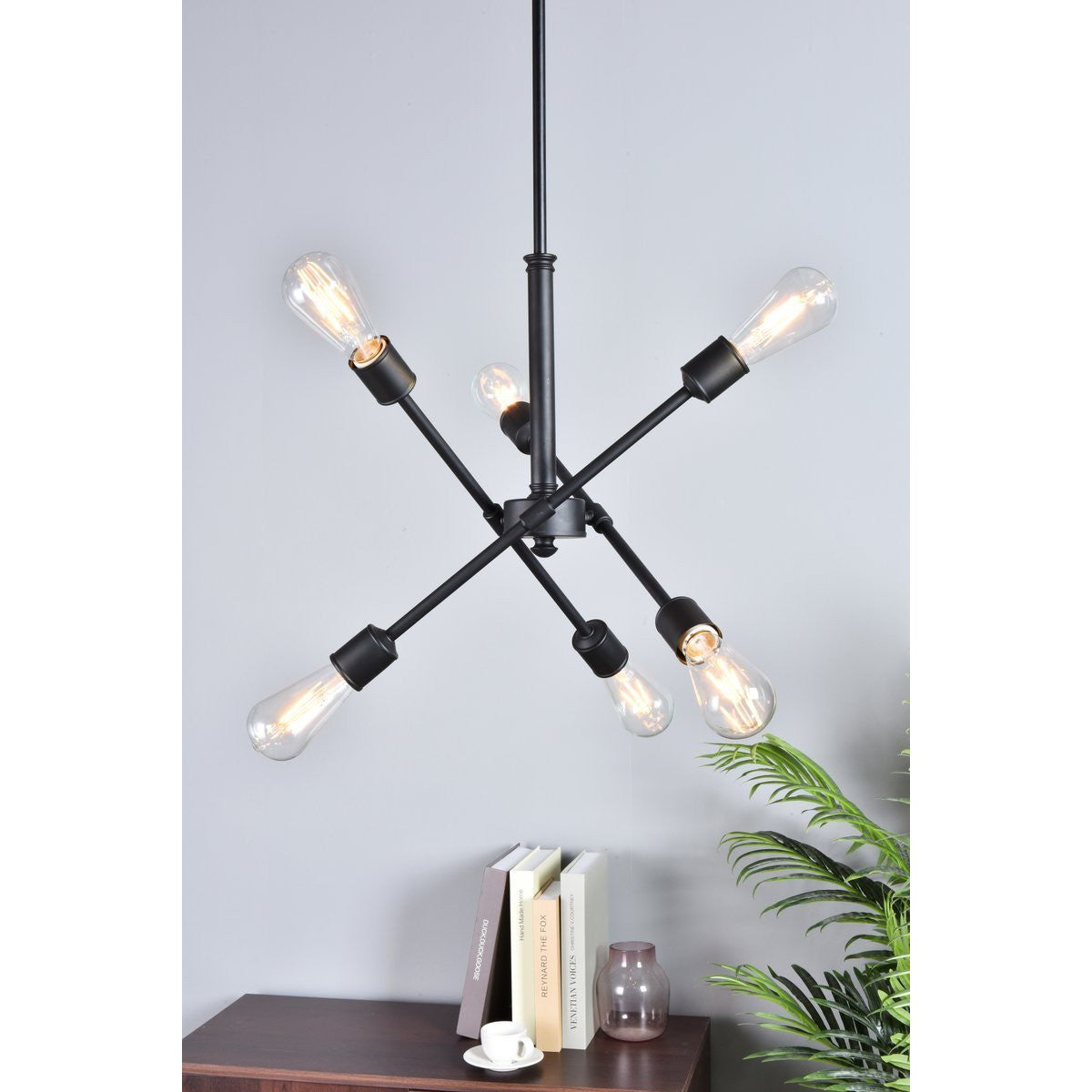 Elegant Lighting AXEL LD8015D18BLA Pendant Mid Century Modern - Black