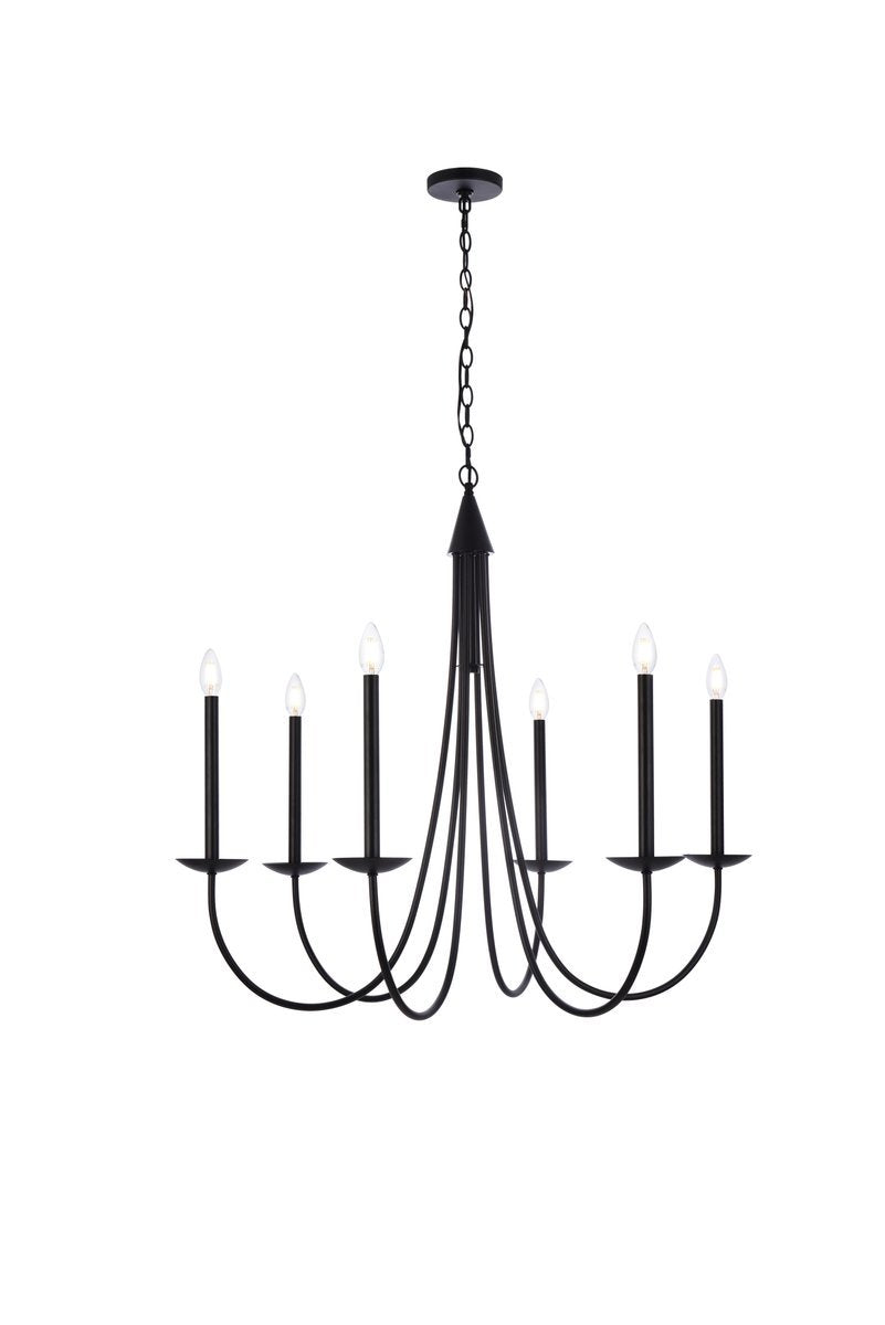 Elegant Lighting COHEN LD810D36BK Pendant Mid Century Modern - Black