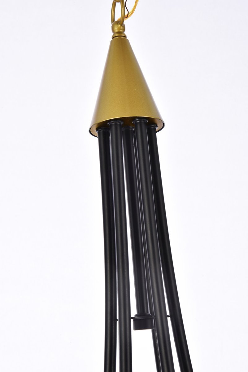 Elegant Lighting COHEN LD810D42BRK Pendant Mid Century Modern - Black And Brass