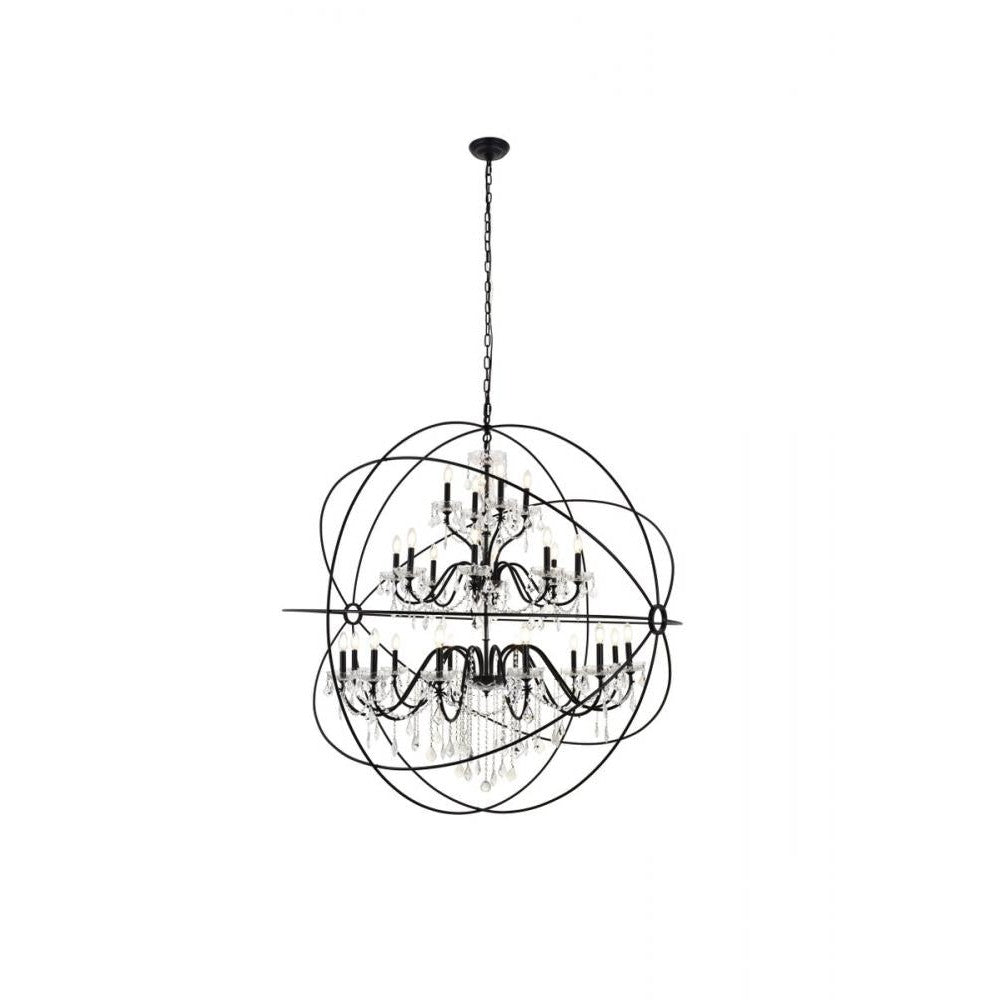 Elegant Lighting CORDELIA LD8801D60BK Pendant Transitional - Black