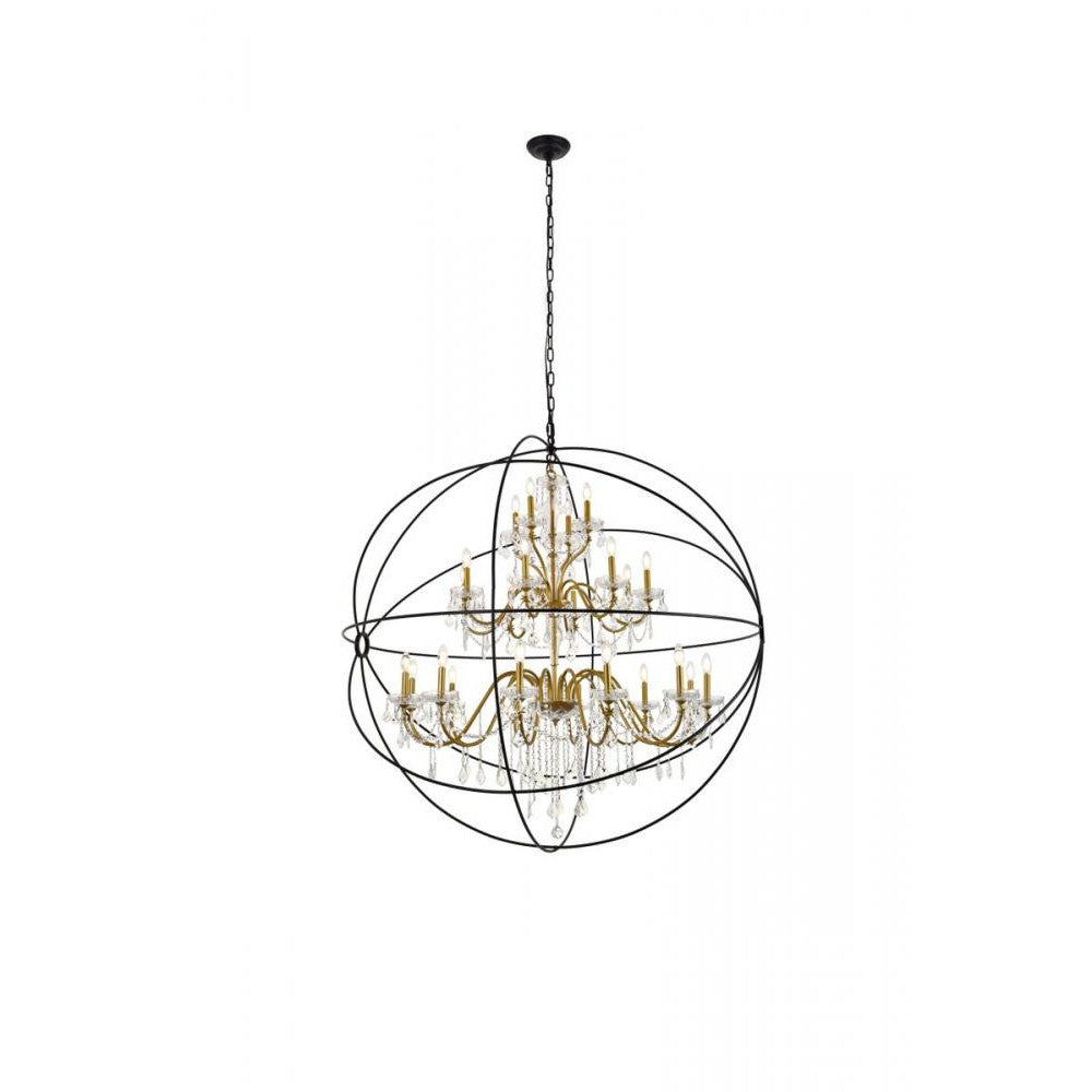 Elegant Lighting CORDELIA LD8801D60GB Pendant Transitional - Black And Gold