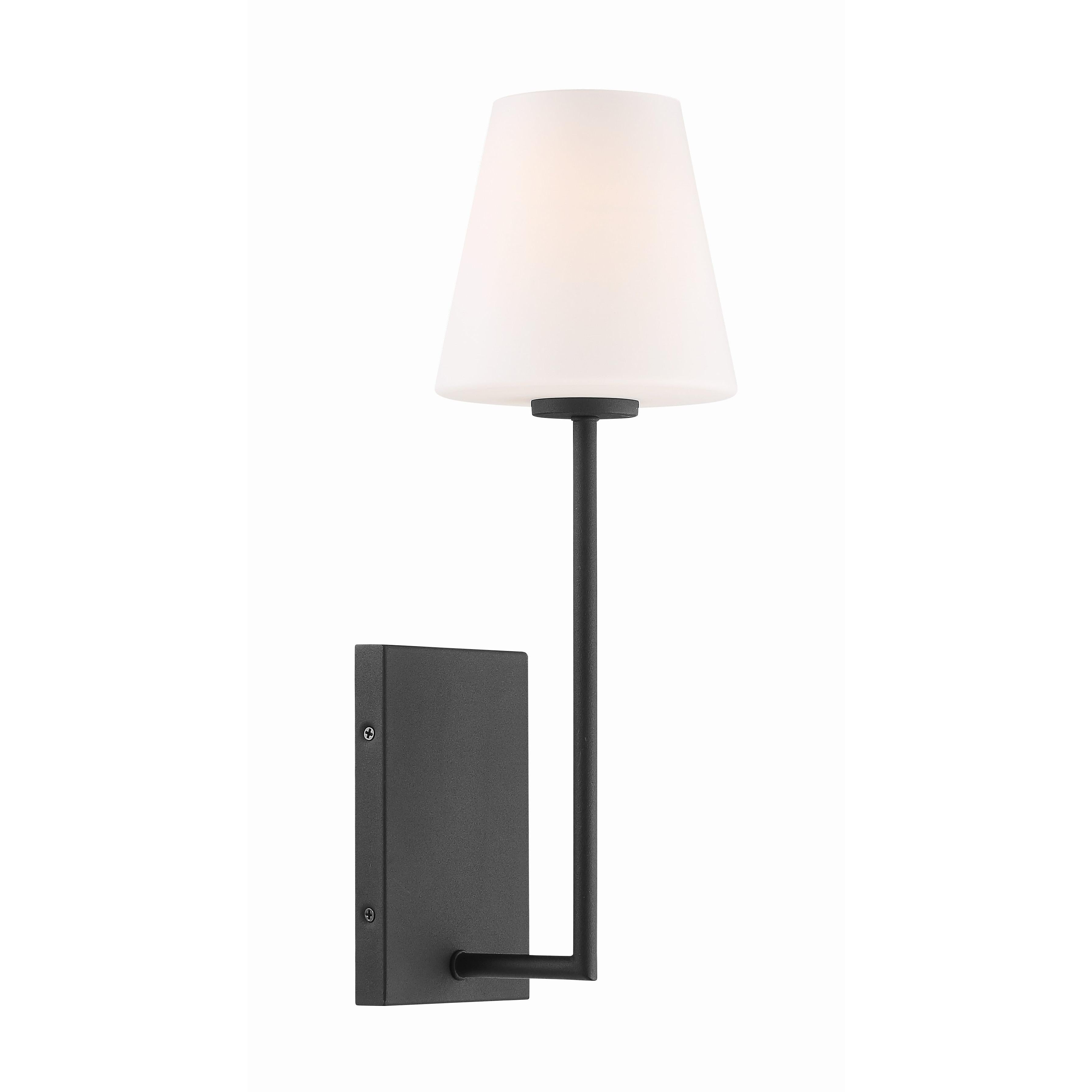 Crystorama Lena LEN-250-OP-BF – 6 Inch – 1 Light – Sconce – Black Forged – Damp Rated