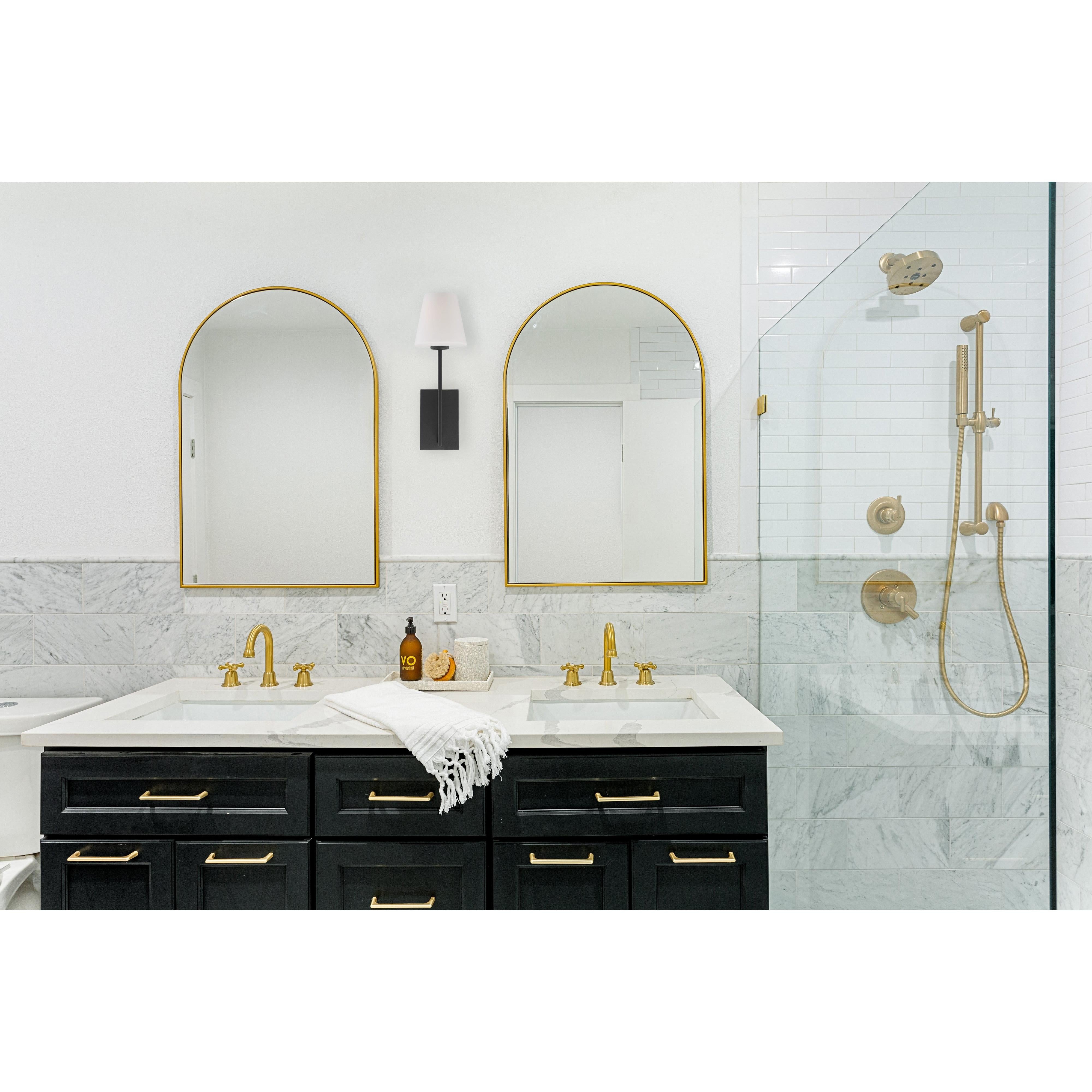 Crystorama Lena LEN-250-OP-BF – 6 Inch – 1 Light – Sconce – Black Forged – Damp Rated