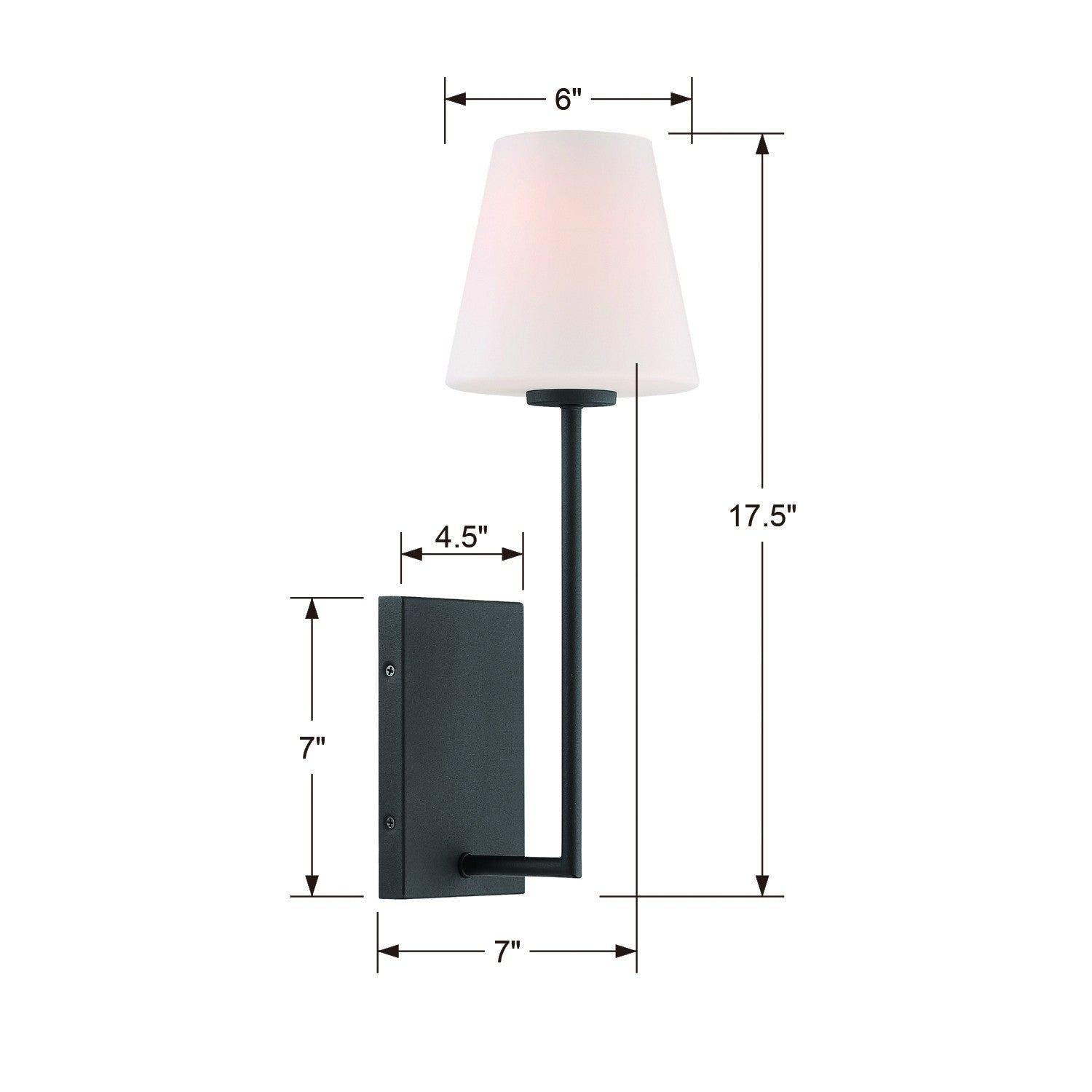 Crystorama Lena LEN-250-OP-BF – 6 Inch – 1 Light – Sconce – Black Forged – Damp Rated