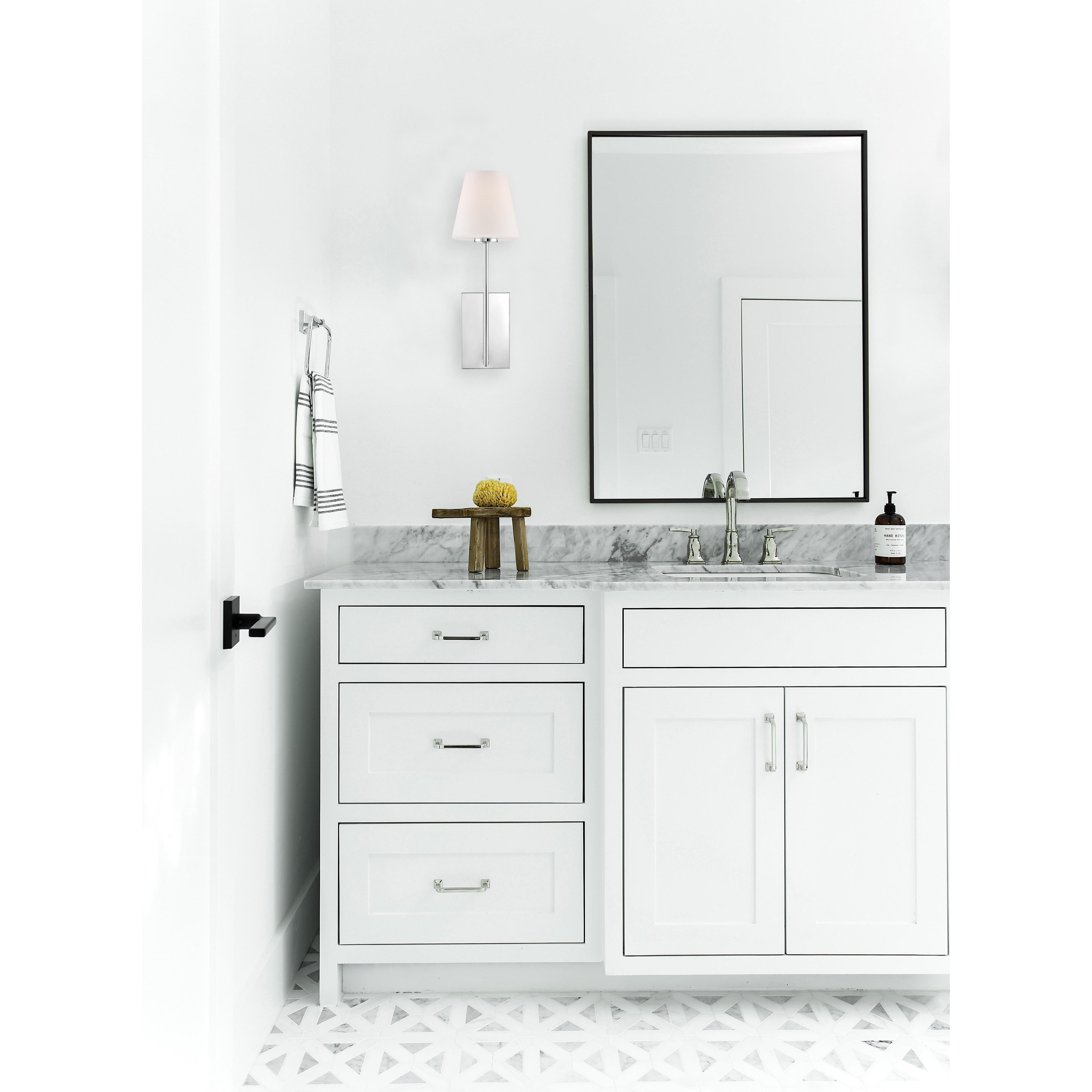 Crystorama Lena LEN-250-OP-CH – 6 Inch – 1 Light – Sconce – Polished Chrome – Damp Rated