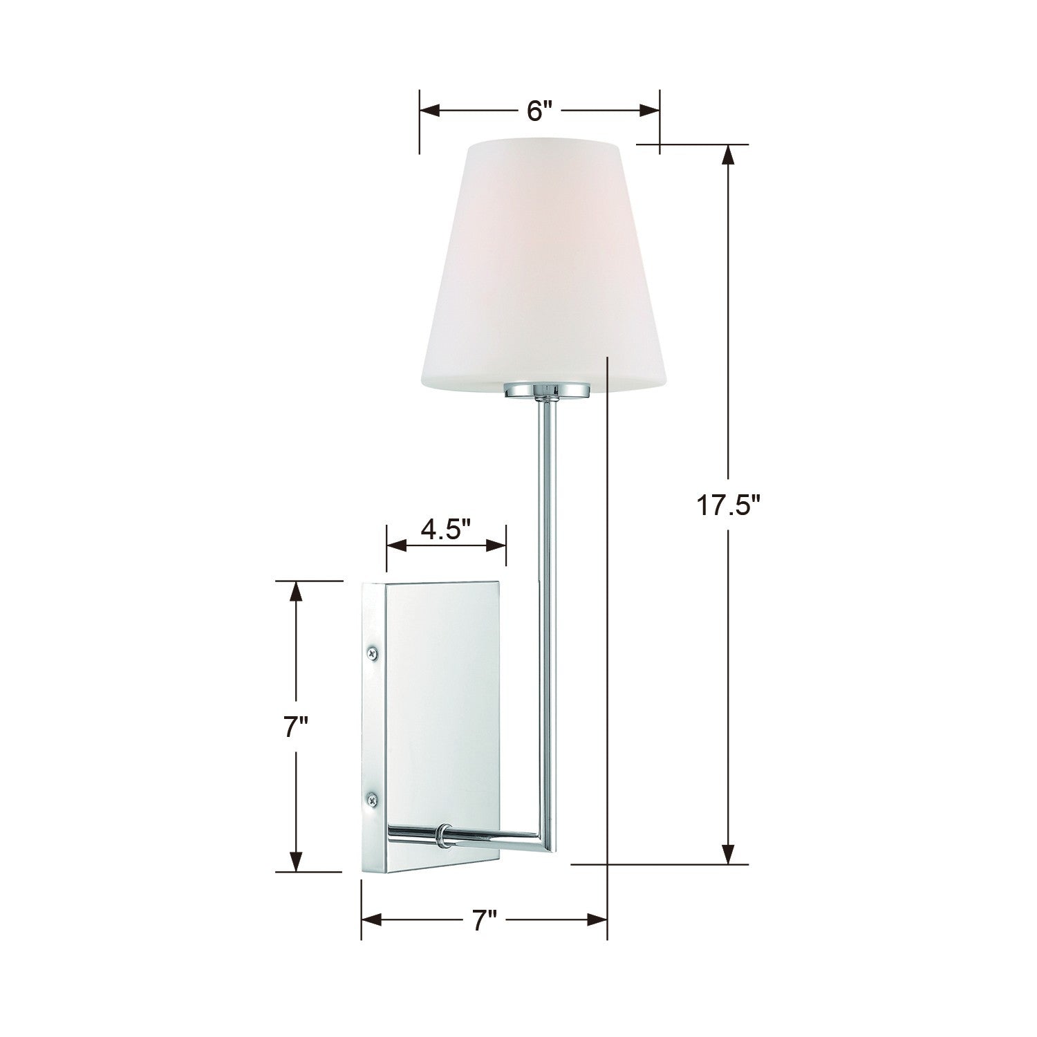 Crystorama Lena LEN-250-OP-CH – 6 Inch – 1 Light – Sconce – Polished Chrome – Damp Rated