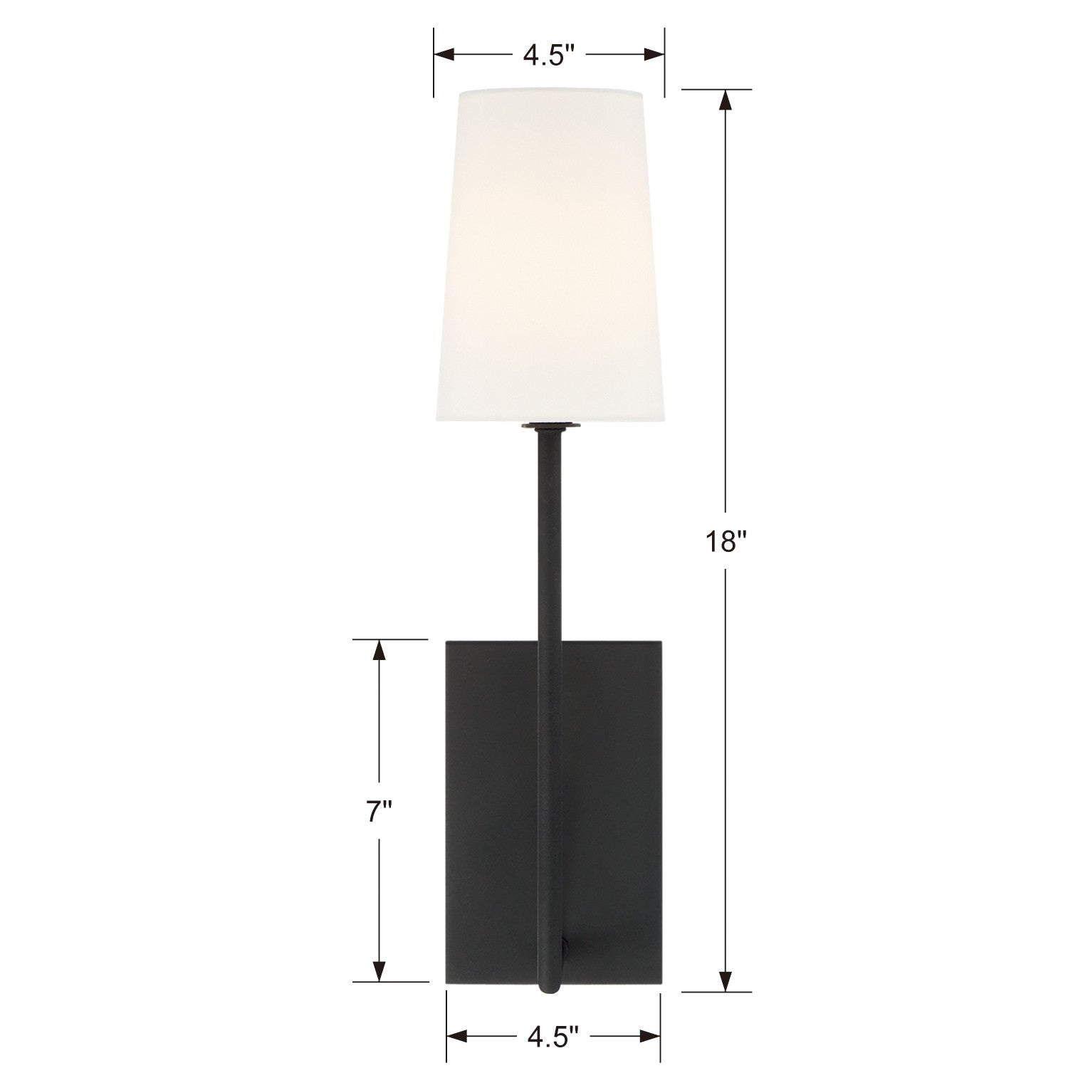 Crystorama Lena LEN-251-BF – 4.5 Inch – 1 Light – Sconce – Black Forged – Damp Rated