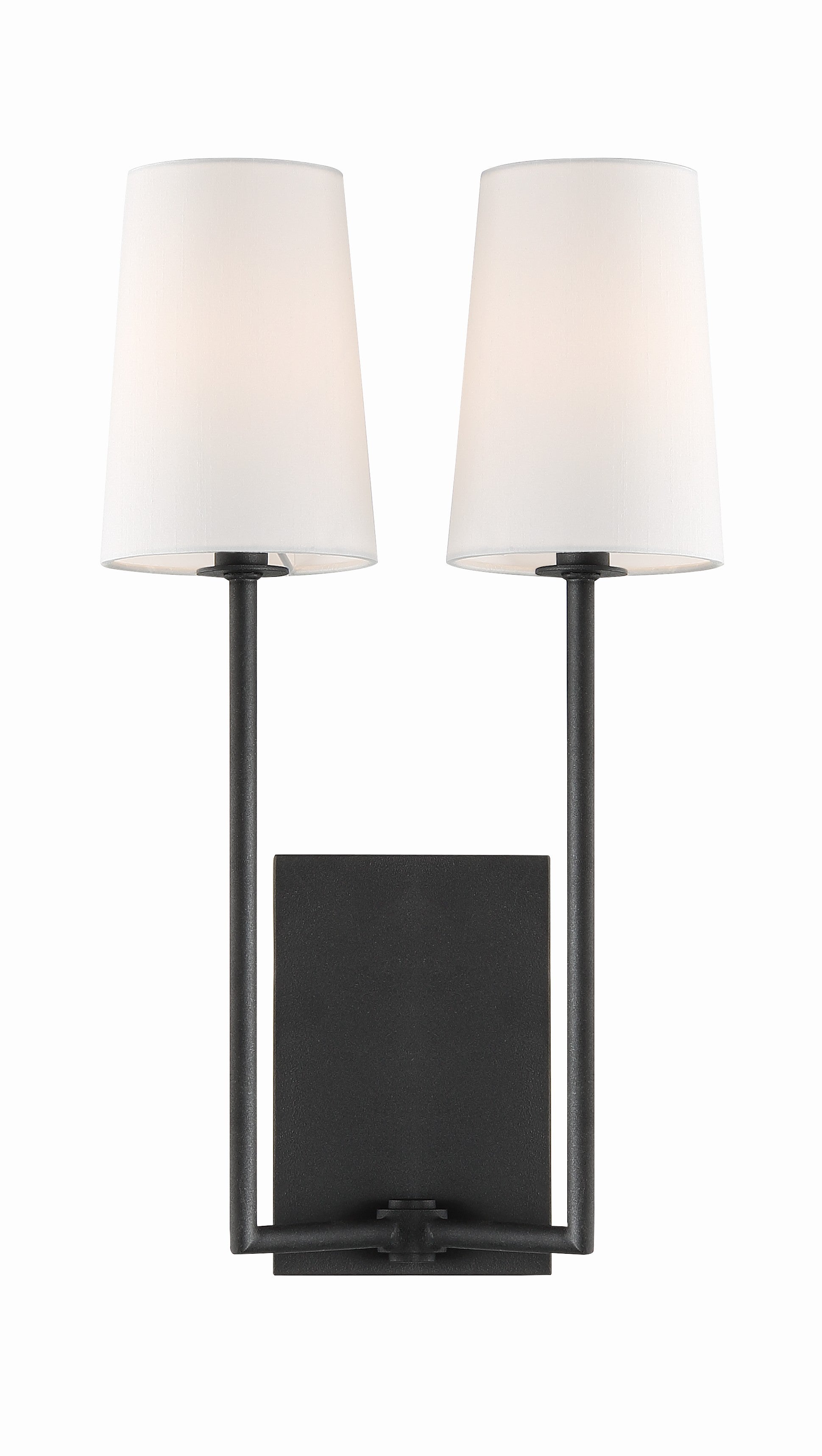 Crystorama Lena LEN-252-BF – 10 Inch – 2 Light – Sconce – Black Forged – Damp Rated