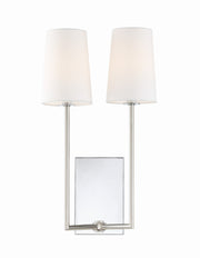 Crystorama Lena LEN-252-CH – 10 Inch – 2 Light – Sconce – Polished Chrome – Damp Rated