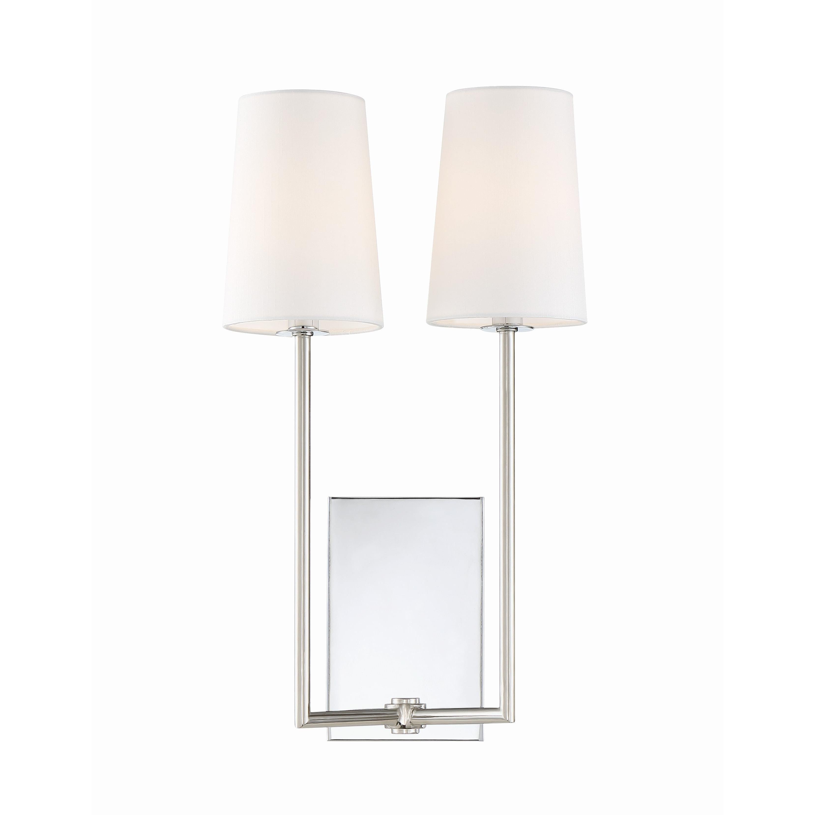 Crystorama Lena LEN-252-CH – 10 Inch – 2 Light – Sconce – Polished Chrome – Damp Rated