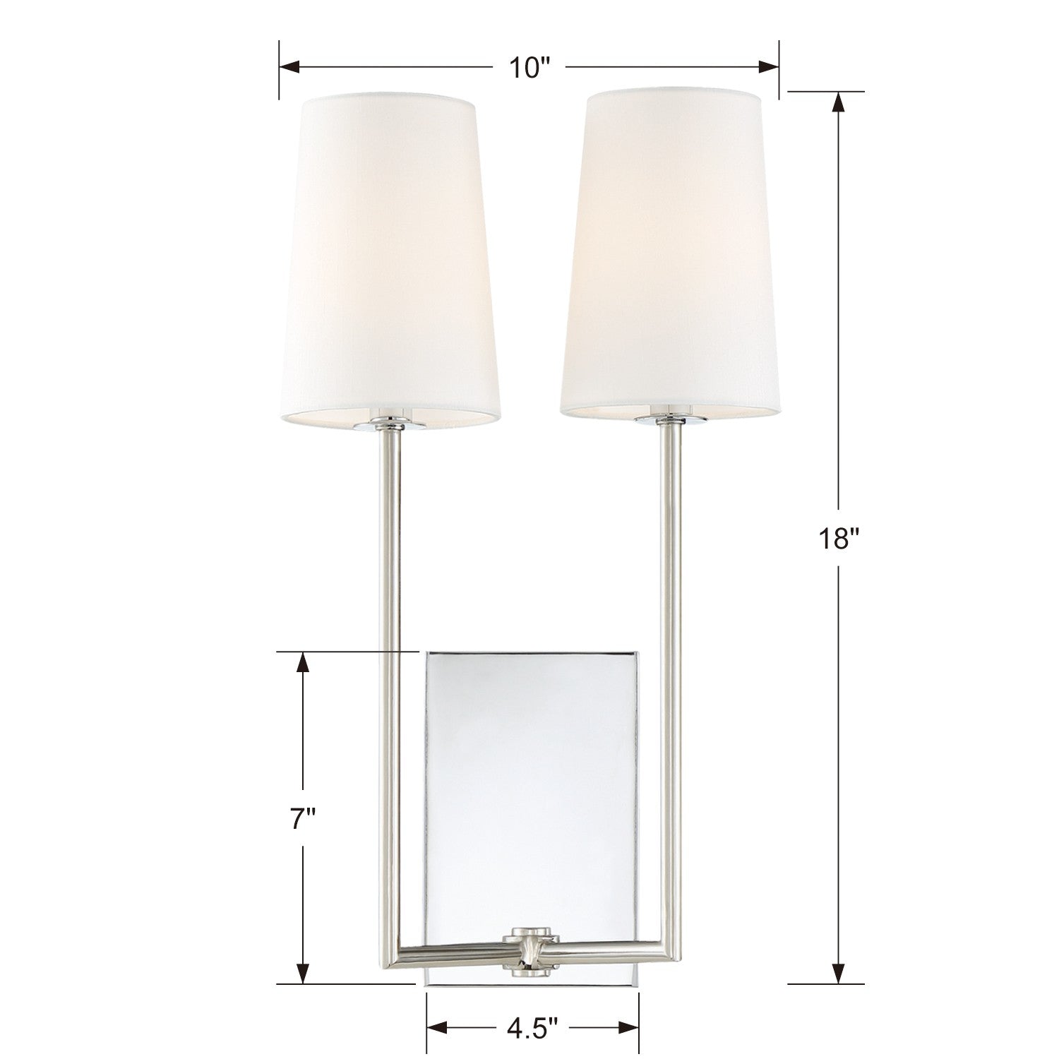 Crystorama Lena LEN-252-CH – 10 Inch – 2 Light – Sconce – Polished Chrome – Damp Rated