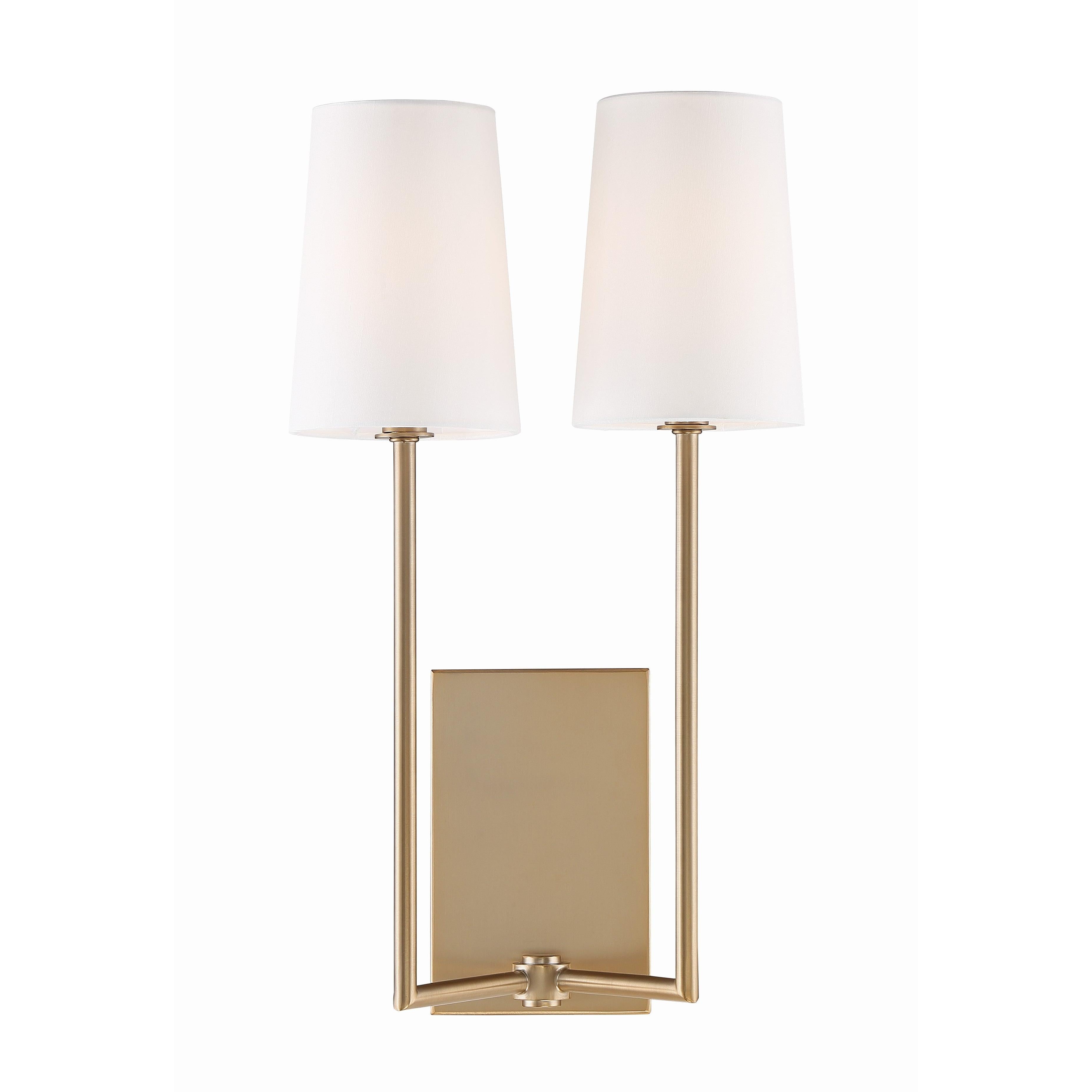 Crystorama Lena LEN-252-VG – 10 Inch – 2 Light – Sconce – Vibrant Gold – Damp Rated