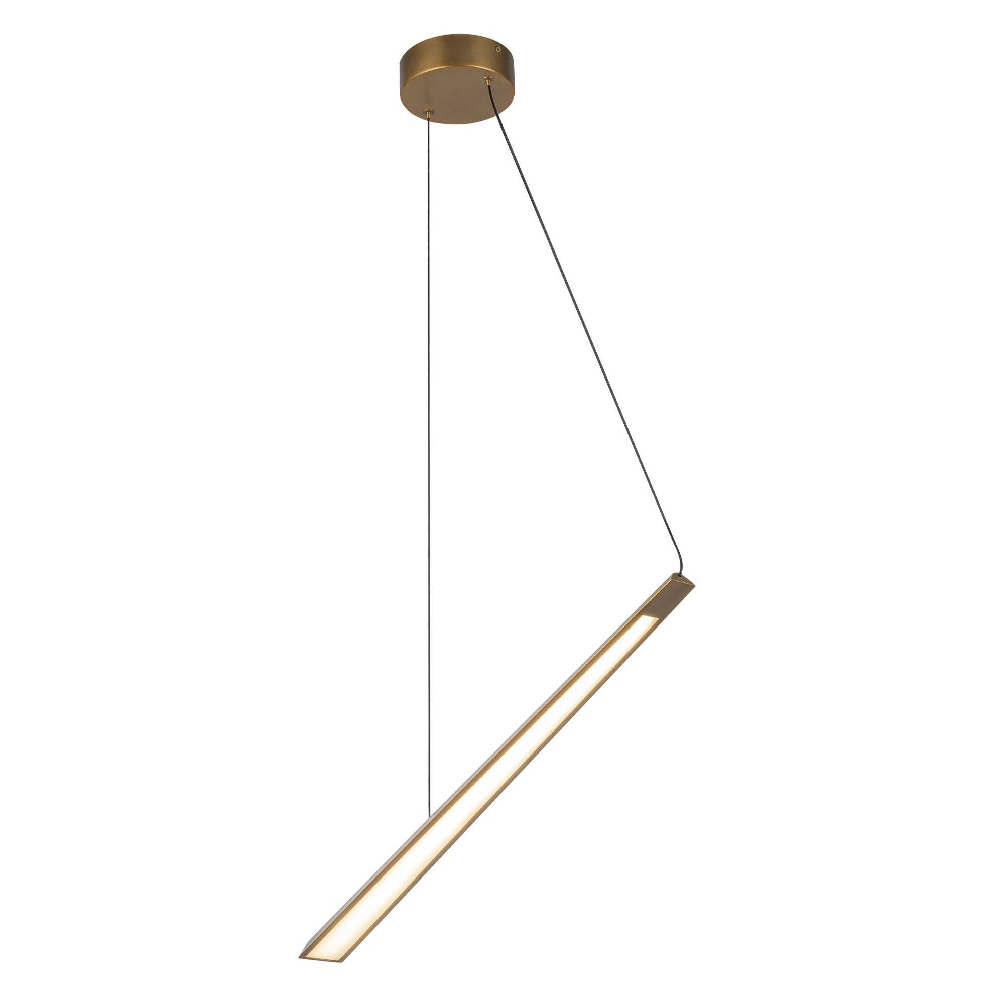 Lex 24-in Vintage Brass LED Linear Pendant
