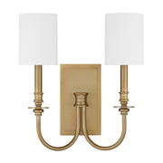 Crystorama Lloyd LLO-482-AG – 14.5 Inch – 2 Light – Sconce – Aged Brass – Damp Rated