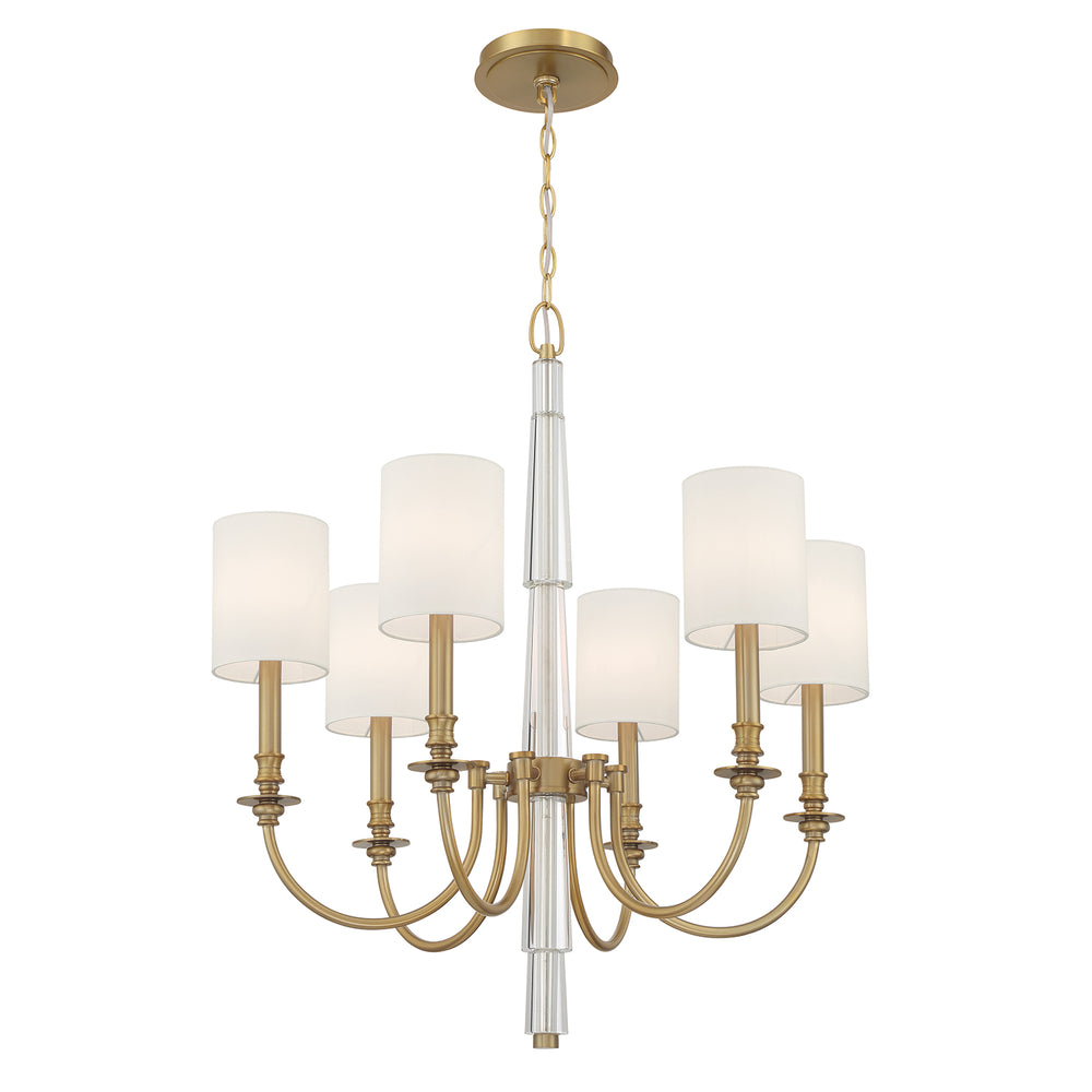 Crystorama Lighting LLO-486-AG Chandelier, UL Listed, Aged Brass