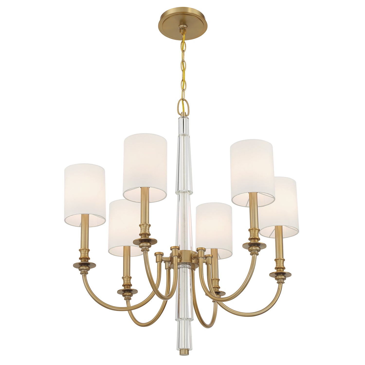 Crystorama Lloyd LLO-486-AG – 26 Inch – 6 Light – Chandelier – Aged Brass – Dry Rated