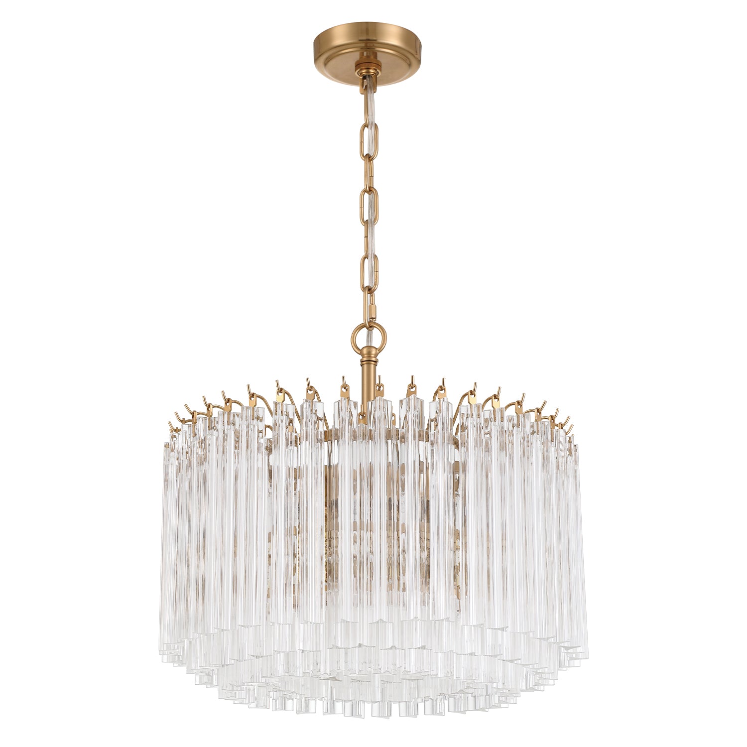 Crystorama Lofton LOF-5005-AG – 18 Inch – 5 Light – Chandelier – Aged Brass – Dry Rated