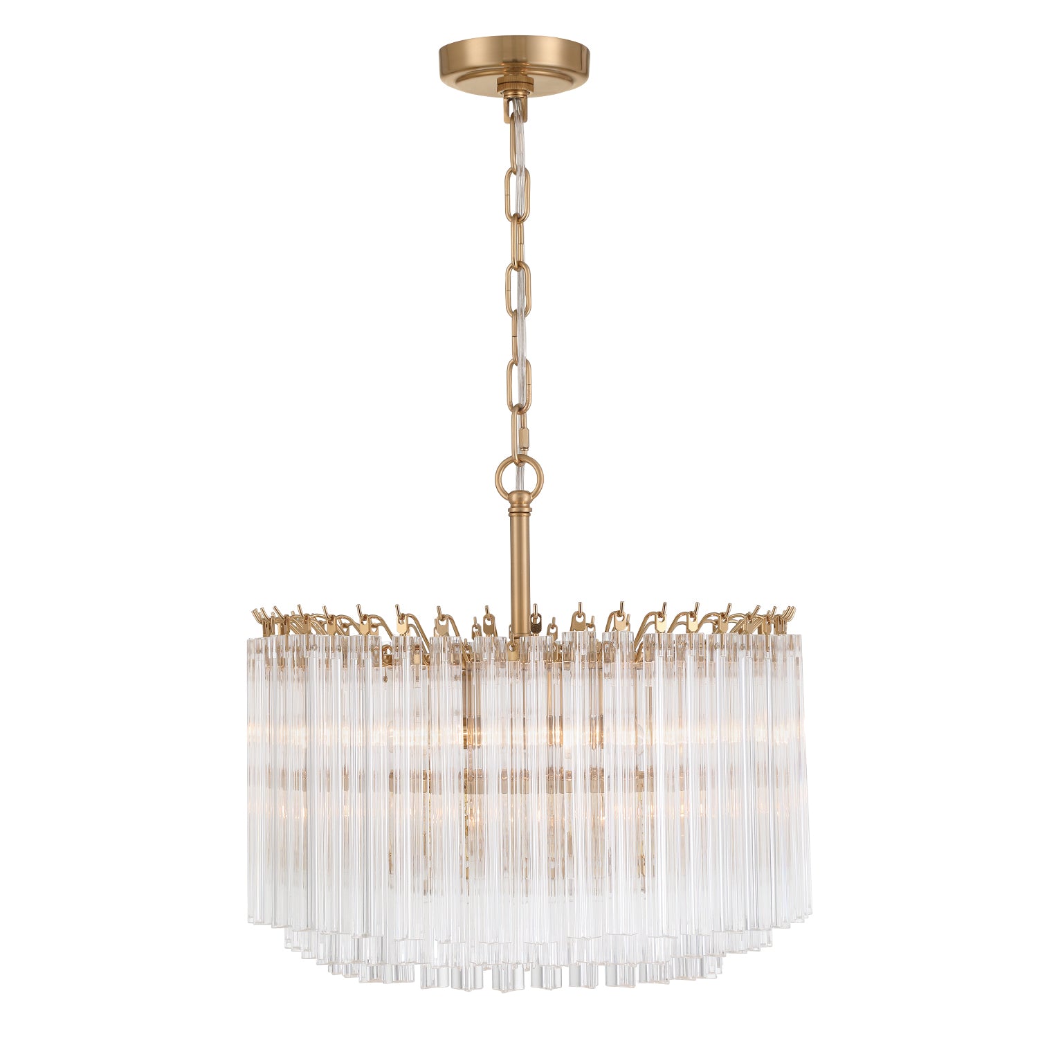Crystorama Lofton LOF-5005-AG – 18 Inch – 5 Light – Chandelier – Aged Brass – Dry Rated