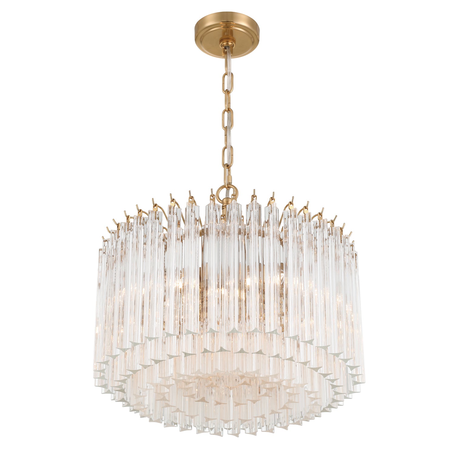 Crystorama Lofton LOF-5005-AG – 18 Inch – 5 Light – Chandelier – Aged Brass – Dry Rated