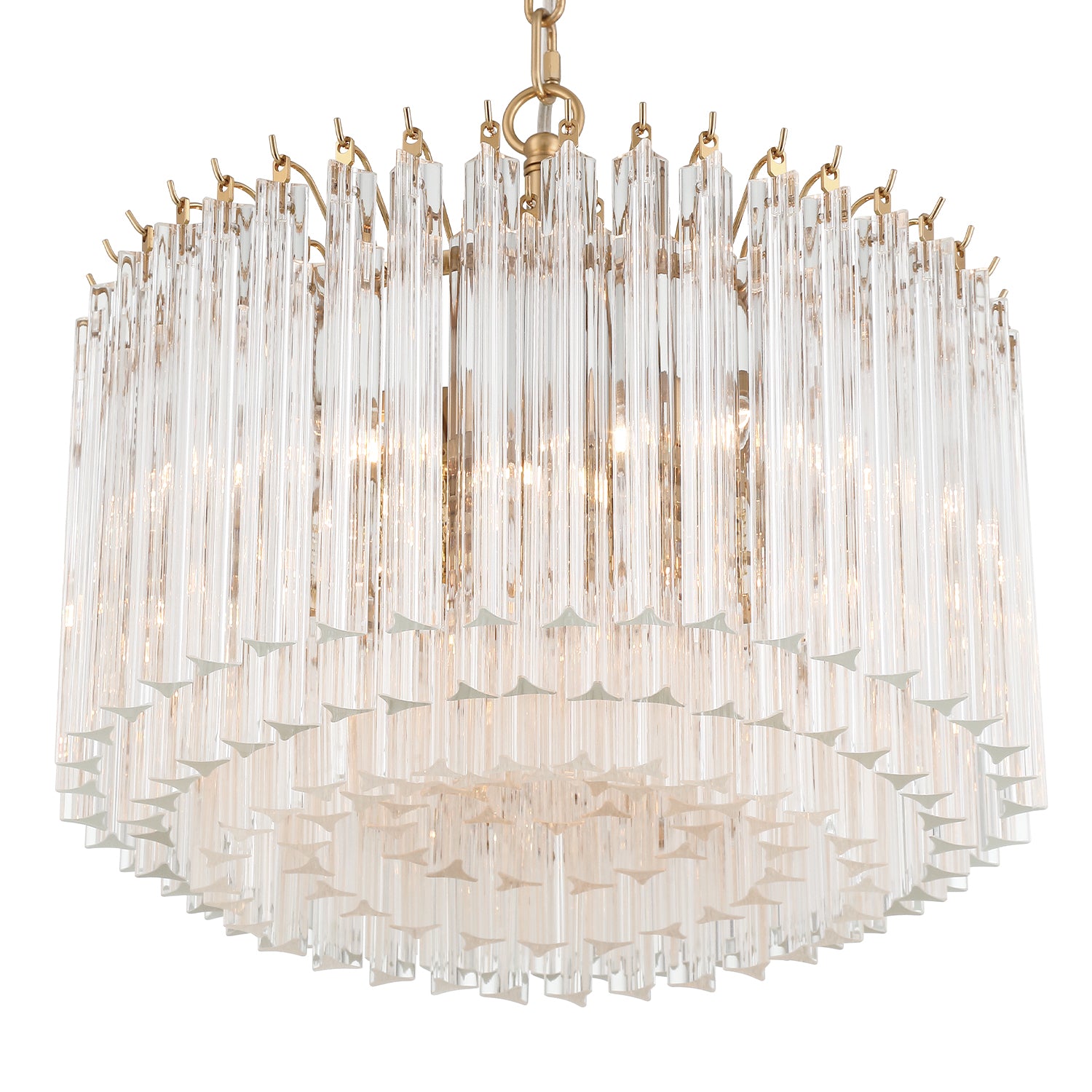Crystorama Lofton LOF-5005-AG – 18 Inch – 5 Light – Chandelier – Aged Brass – Dry Rated