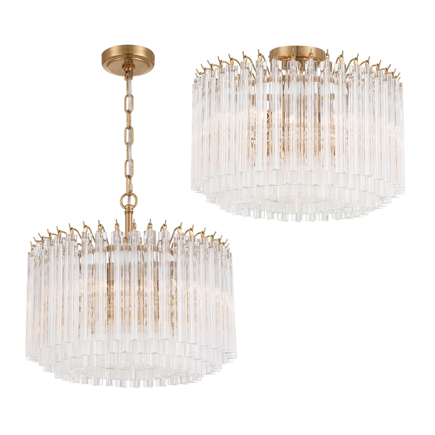 Crystorama Lofton LOF-5005-AG – 18 Inch – 5 Light – Chandelier – Aged Brass – Dry Rated