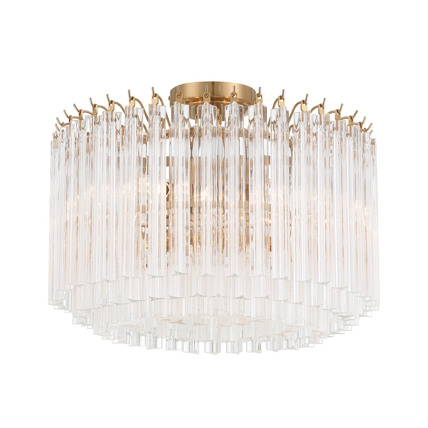 Lofton 5 Light Aged Brass Semi Flush Mount