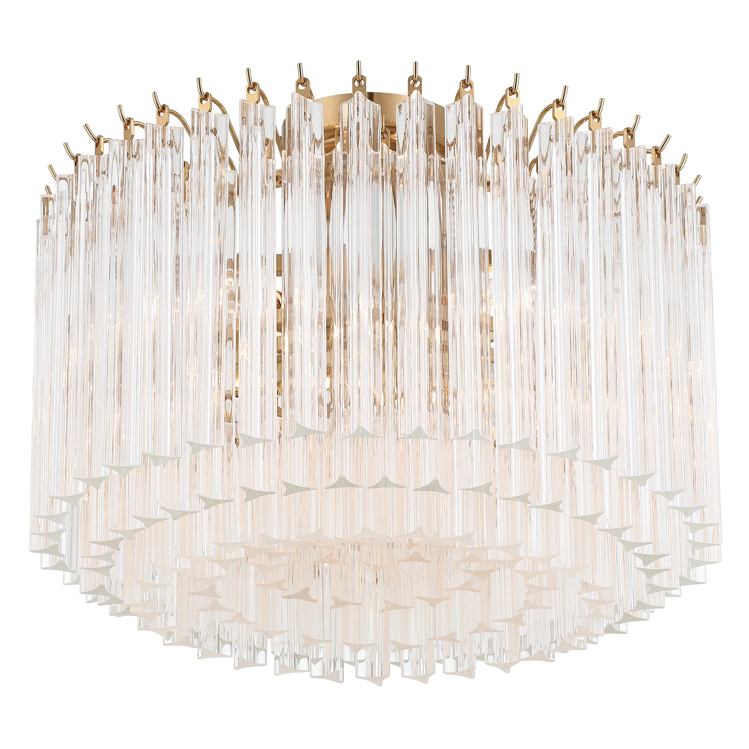 Crystorama Lofton LOF-5005-AG_CEILING – 18 Inch – 5 Light – Semi Flush Mount Light – Aged Brass – Dry Rated