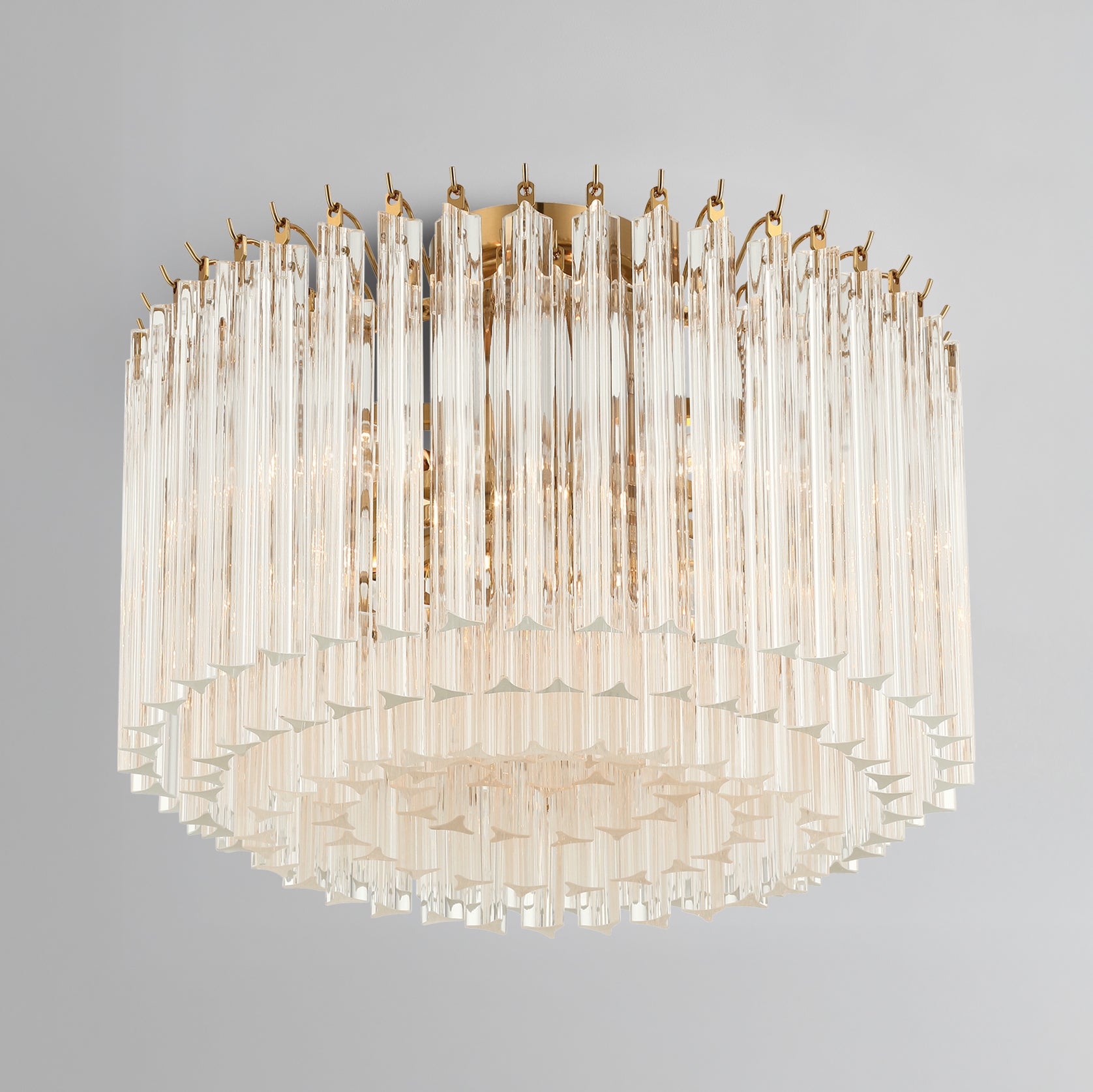 Crystorama Lofton LOF-5005-AG_CEILING – 18 Inch – 5 Light – Semi Flush Mount Light – Aged Brass – Dry Rated