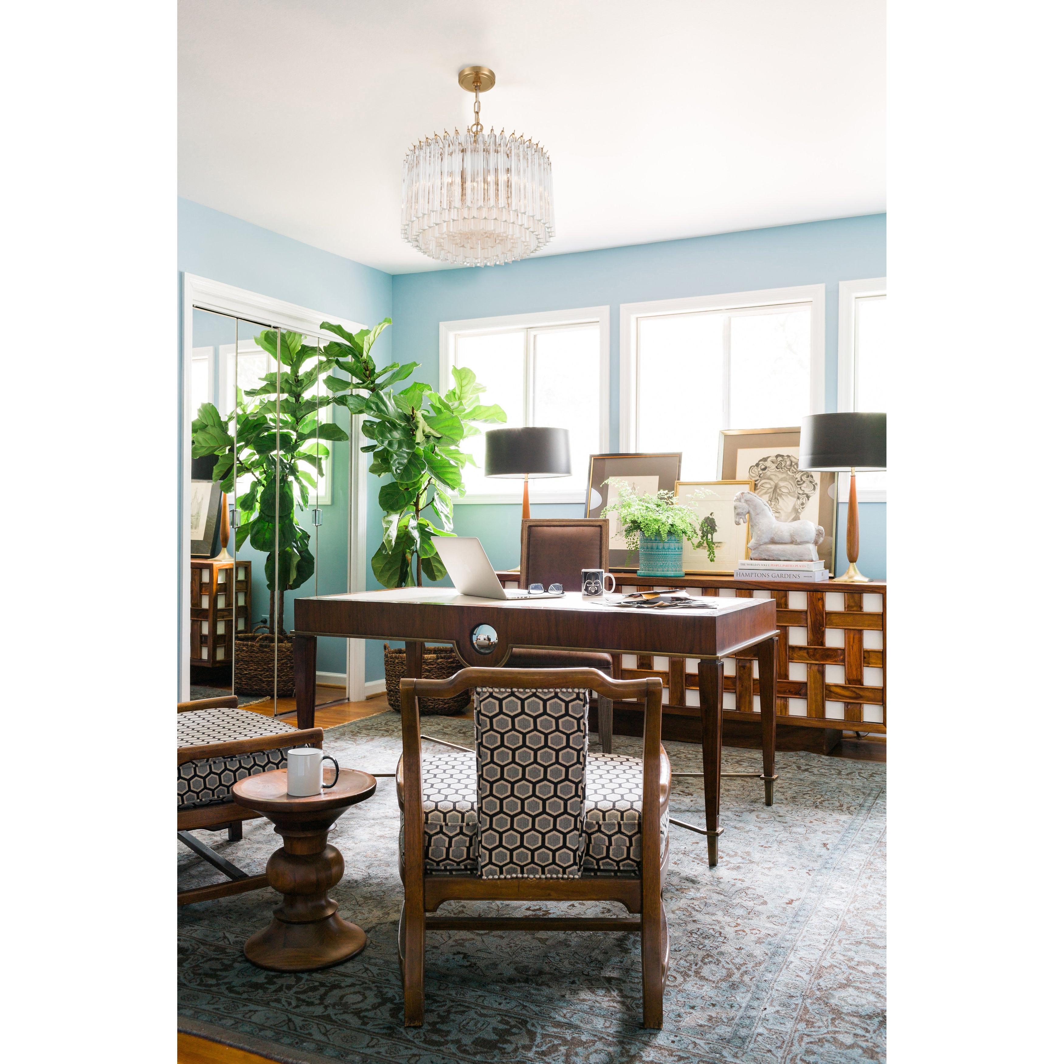 Crystorama Lofton LOF-5005-AG – 18 Inch – 5 Light – Chandelier – Aged Brass – Dry Rated