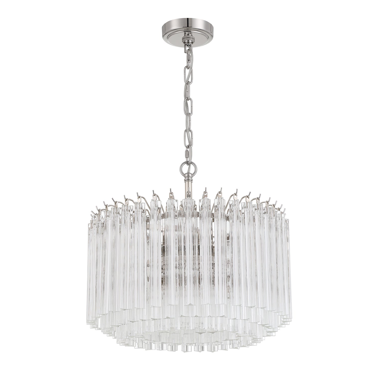 Crystorama Lofton LOF-5005-PN – 18 Inch – 5 Light – Chandelier – Polished Nickel – Dry Rated