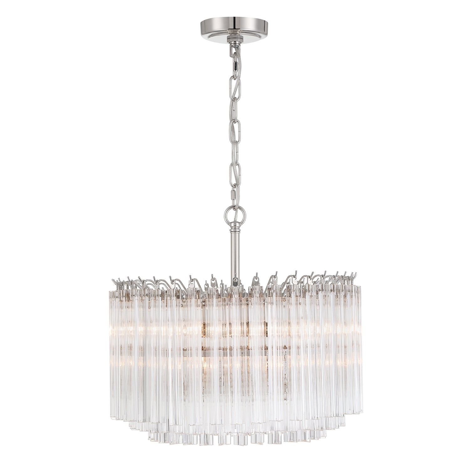 Crystorama Lofton LOF-5005-PN – 18 Inch – 5 Light – Chandelier – Polished Nickel – Dry Rated