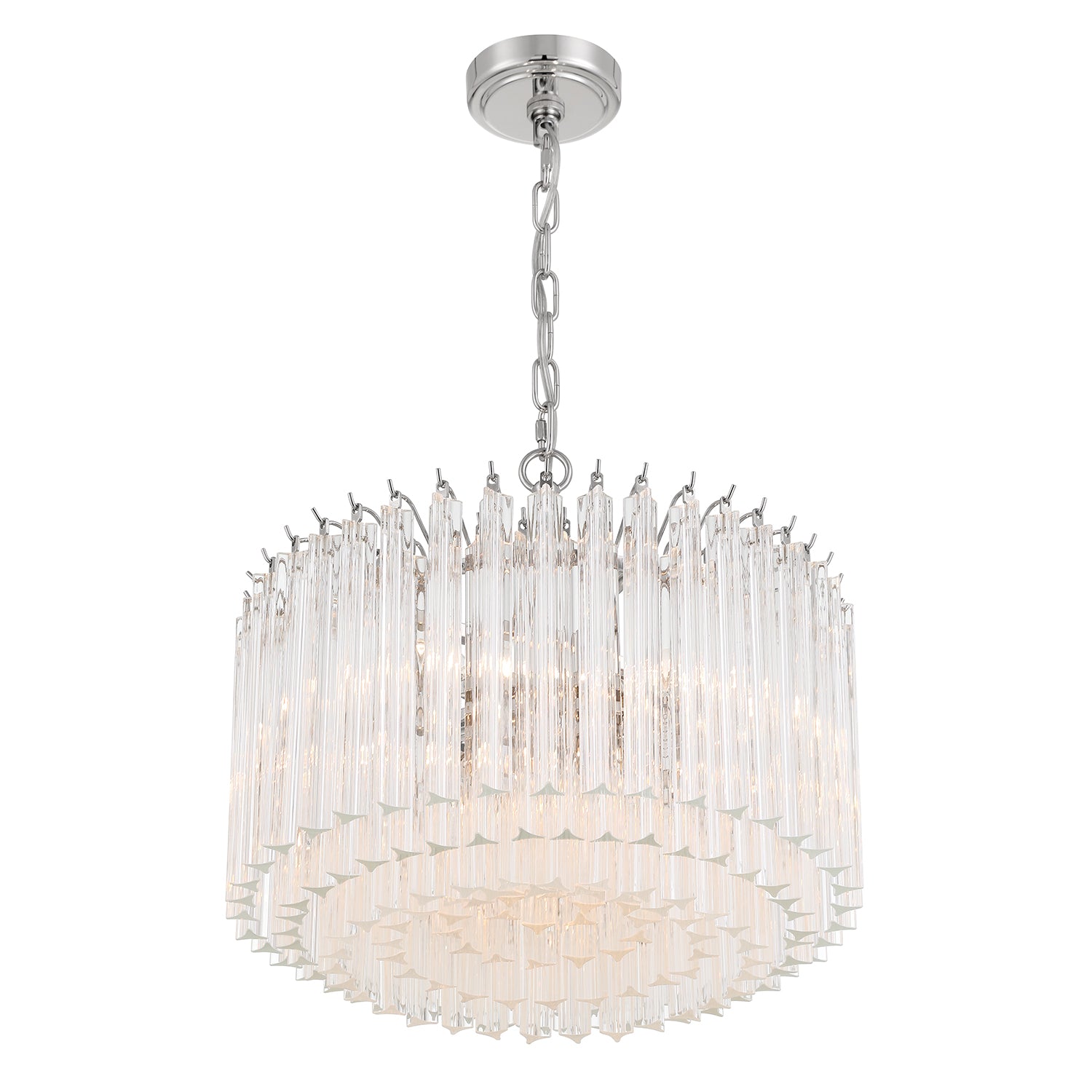Crystorama Lofton LOF-5005-PN – 18 Inch – 5 Light – Chandelier – Polished Nickel – Dry Rated