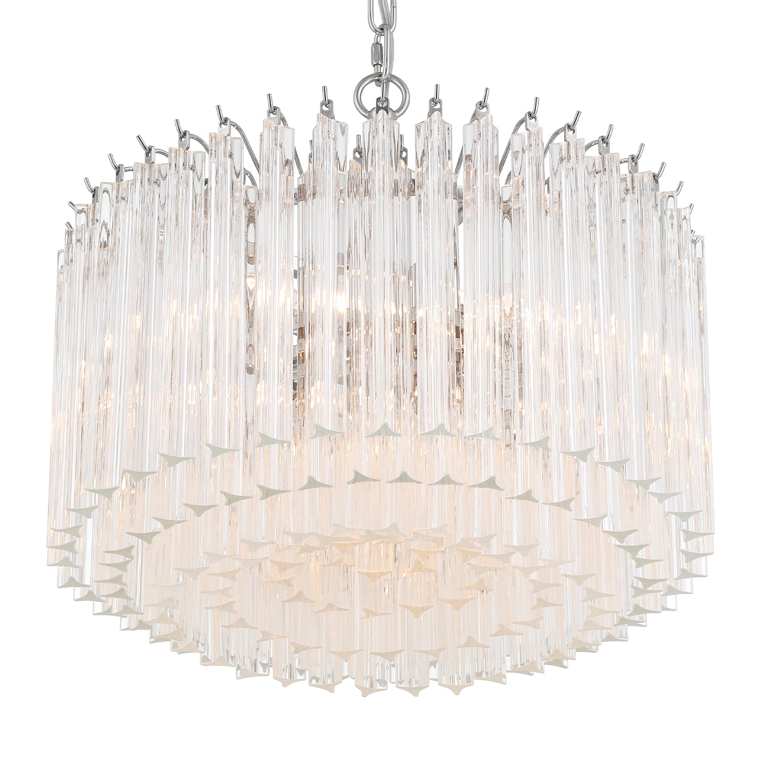 Crystorama Lofton LOF-5005-PN – 18 Inch – 5 Light – Chandelier – Polished Nickel – Dry Rated