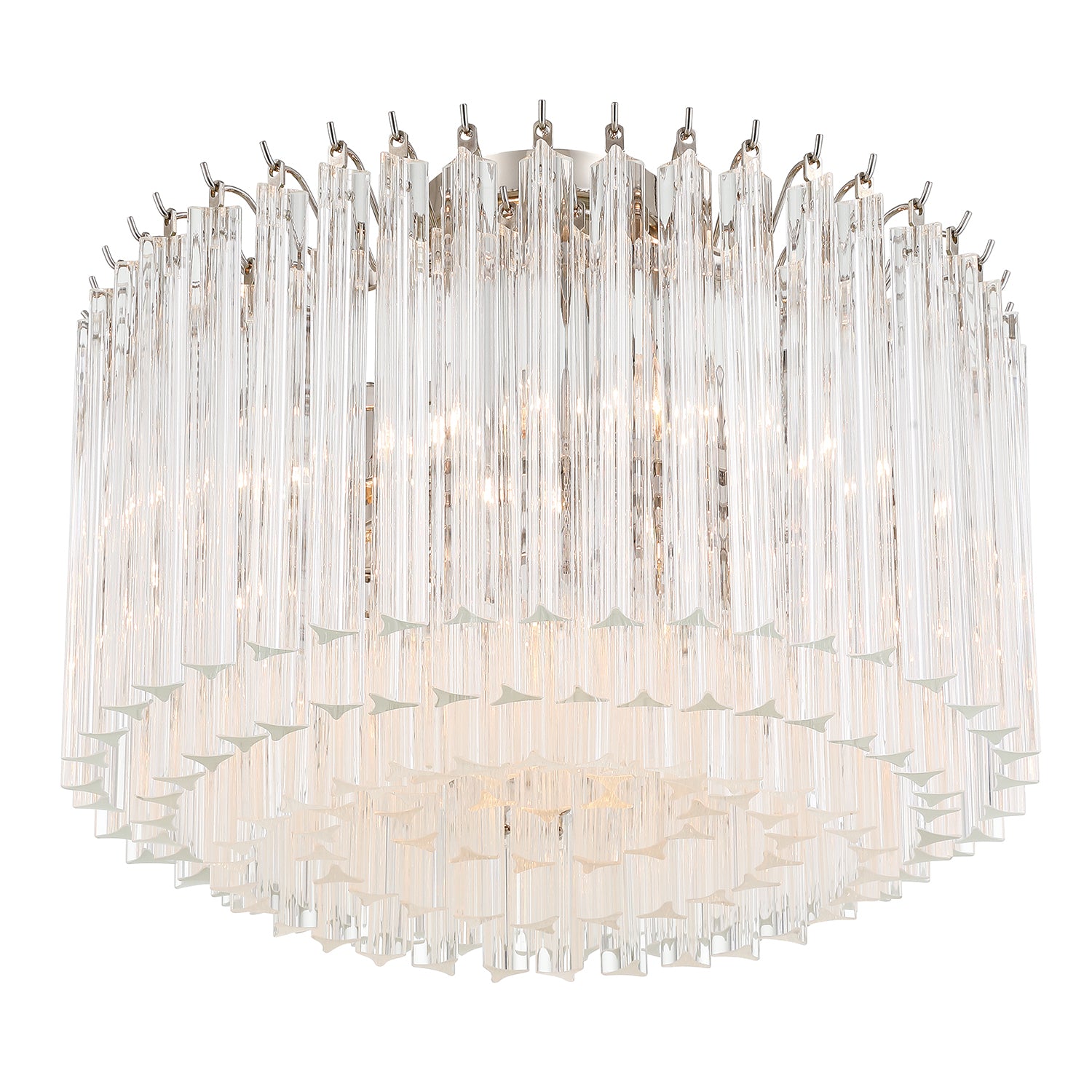 Crystorama Lofton LOF-5005-PN_CEILING – 18 Inch – 5 Light – Semi Flush Mount Light – Polished Nickel – Dry Rated