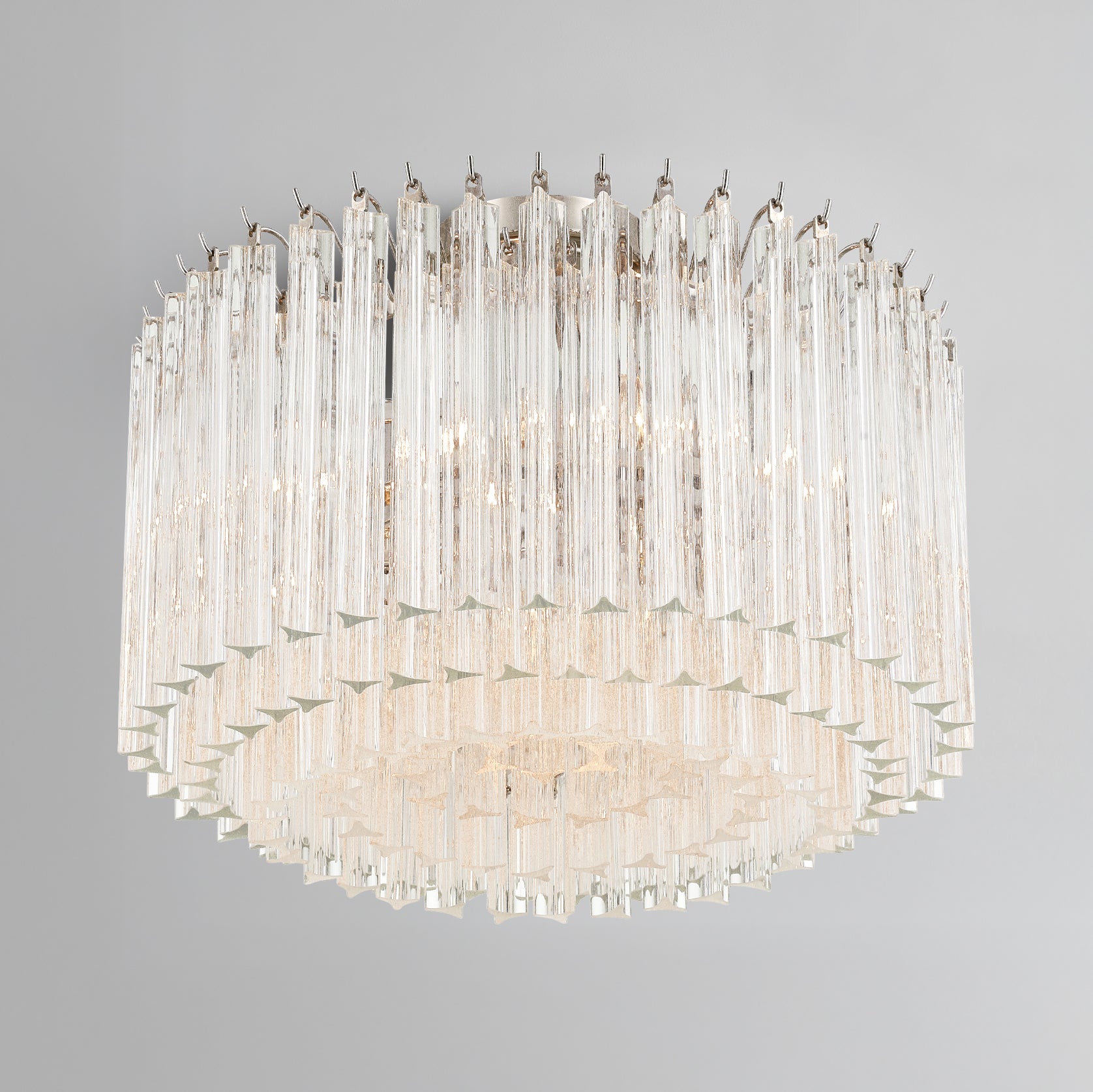 Crystorama Lofton LOF-5005-PN_CEILING – 18 Inch – 5 Light – Semi Flush Mount Light – Polished Nickel – Dry Rated