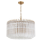 Crystorama Lofton LOF-5007-AG – 24 Inch – 7 Light – Chandelier – Aged Brass – Dry Rated
