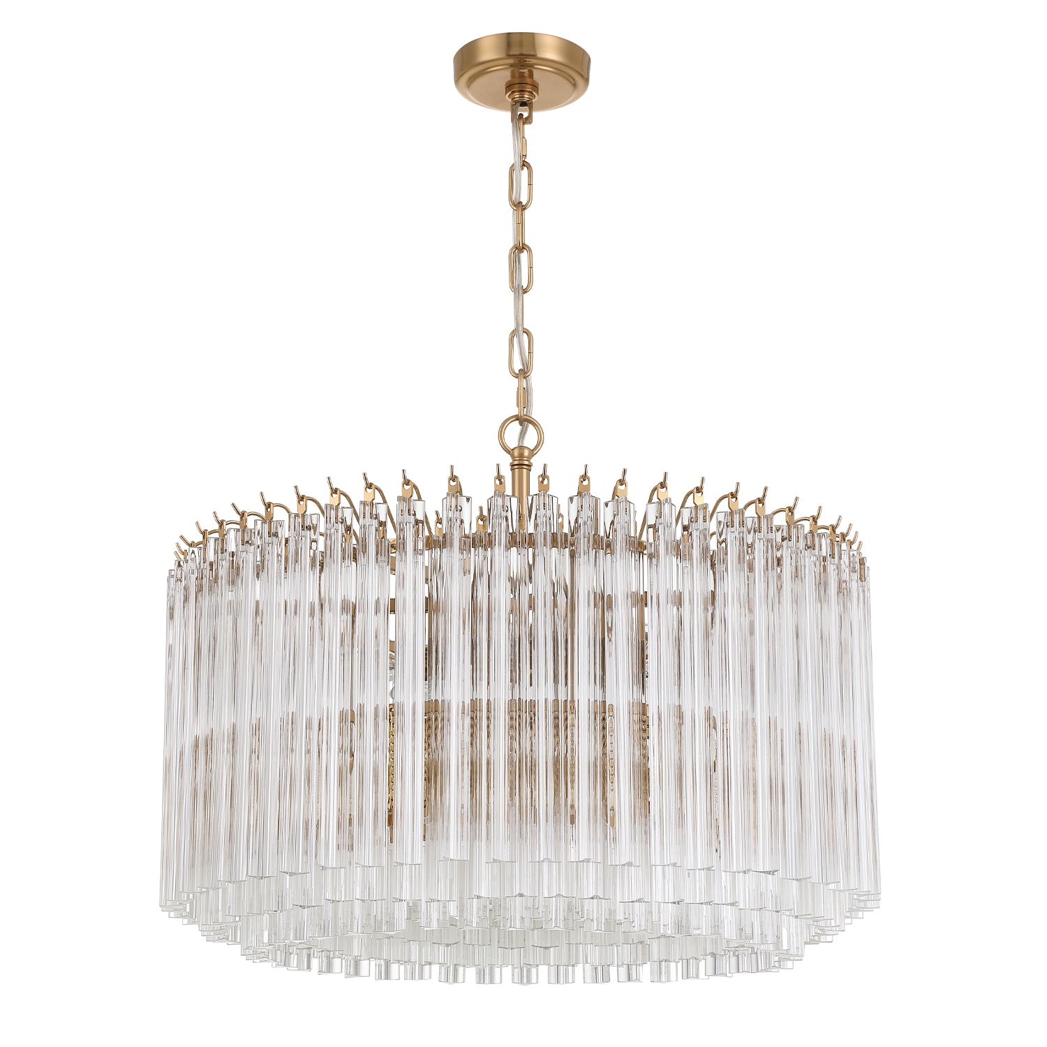 Crystorama Lofton LOF-5007-AG – 24 Inch – 7 Light – Chandelier – Aged Brass – Dry Rated