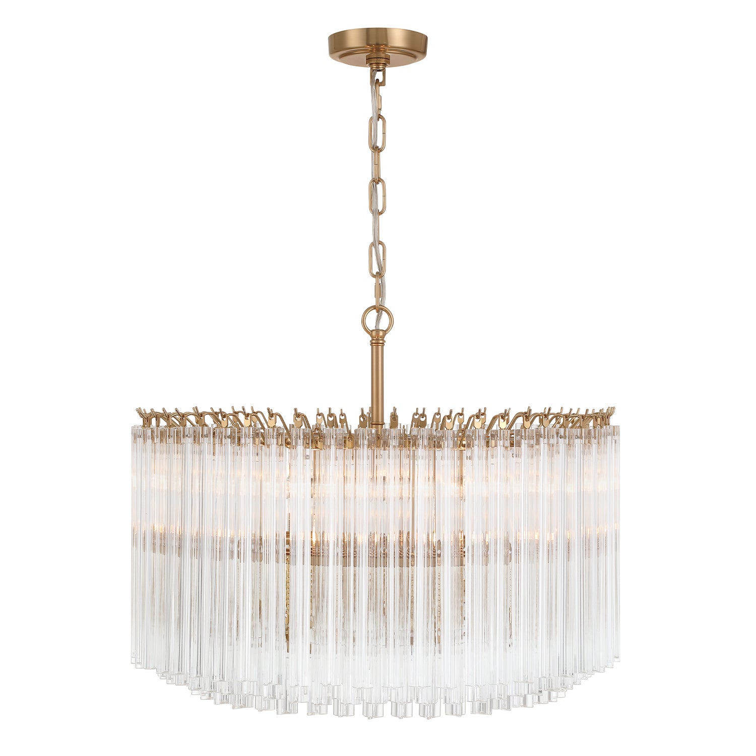 Crystorama Lofton LOF-5007-AG – 24 Inch – 7 Light – Chandelier – Aged Brass – Dry Rated