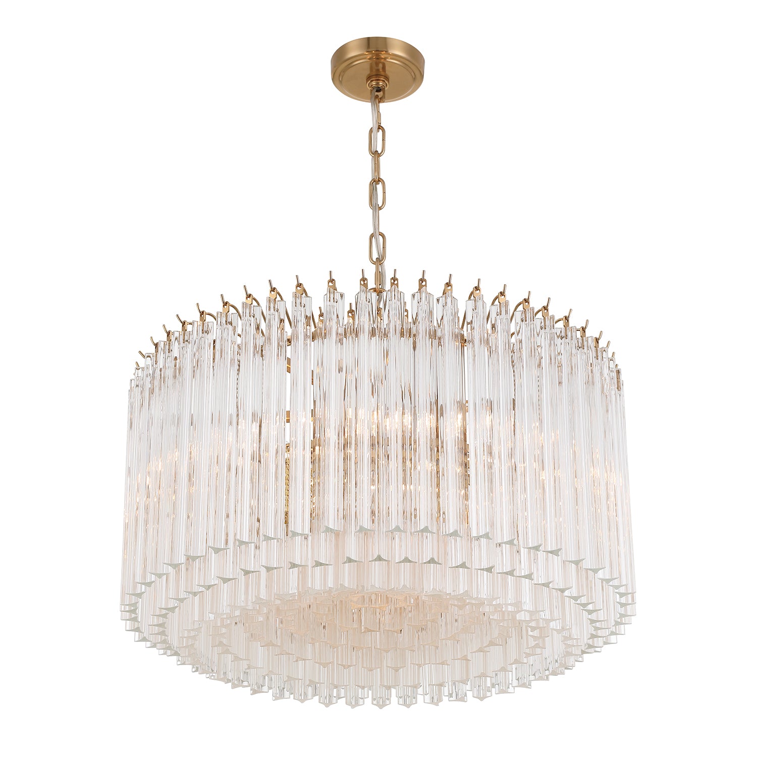 Crystorama Lofton LOF-5007-AG – 24 Inch – 7 Light – Chandelier – Aged Brass – Dry Rated