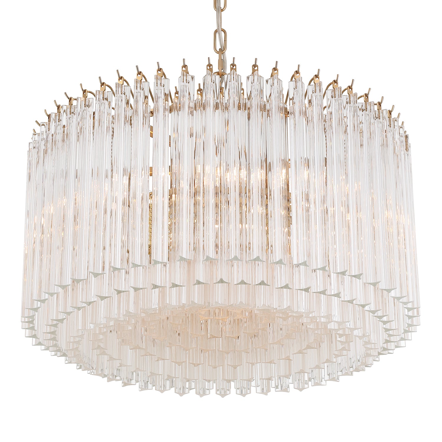 Crystorama Lofton LOF-5007-AG – 24 Inch – 7 Light – Chandelier – Aged Brass – Dry Rated