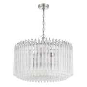 Crystorama Lofton LOF-5007-PN – 24 Inch – 7 Light – Chandelier – Polished Nickel – Dry Rated