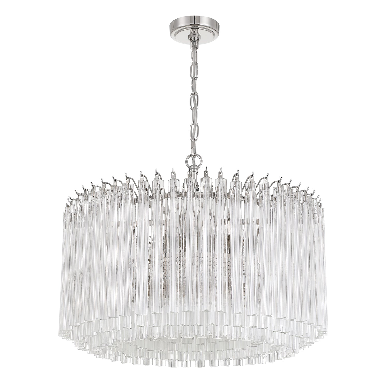 Crystorama Lofton LOF-5007-PN – 24 Inch – 7 Light – Chandelier – Polished Nickel – Dry Rated