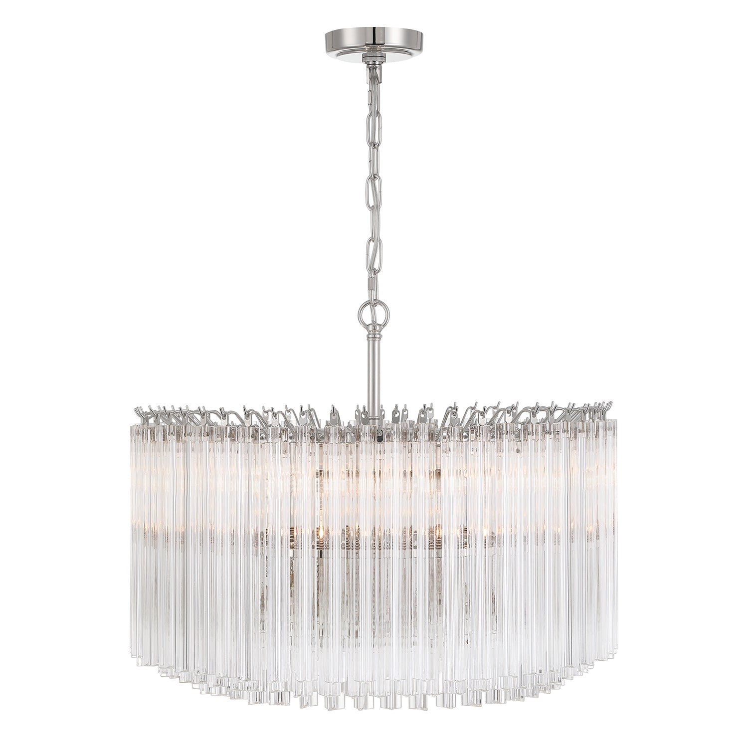 Crystorama Lofton LOF-5007-PN – 24 Inch – 7 Light – Chandelier – Polished Nickel – Dry Rated