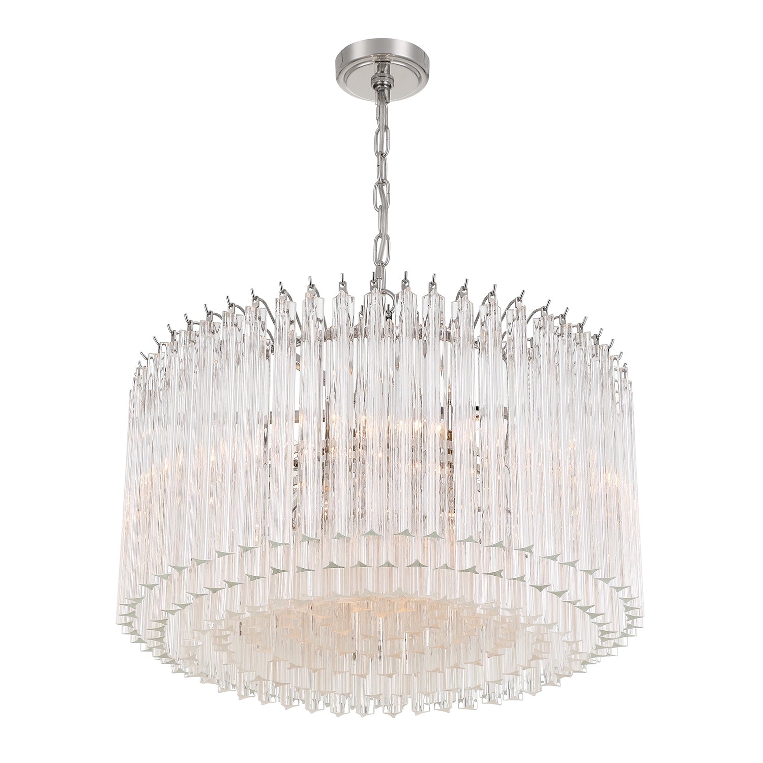 Crystorama Lofton LOF-5007-PN – 24 Inch – 7 Light – Chandelier – Polished Nickel – Dry Rated