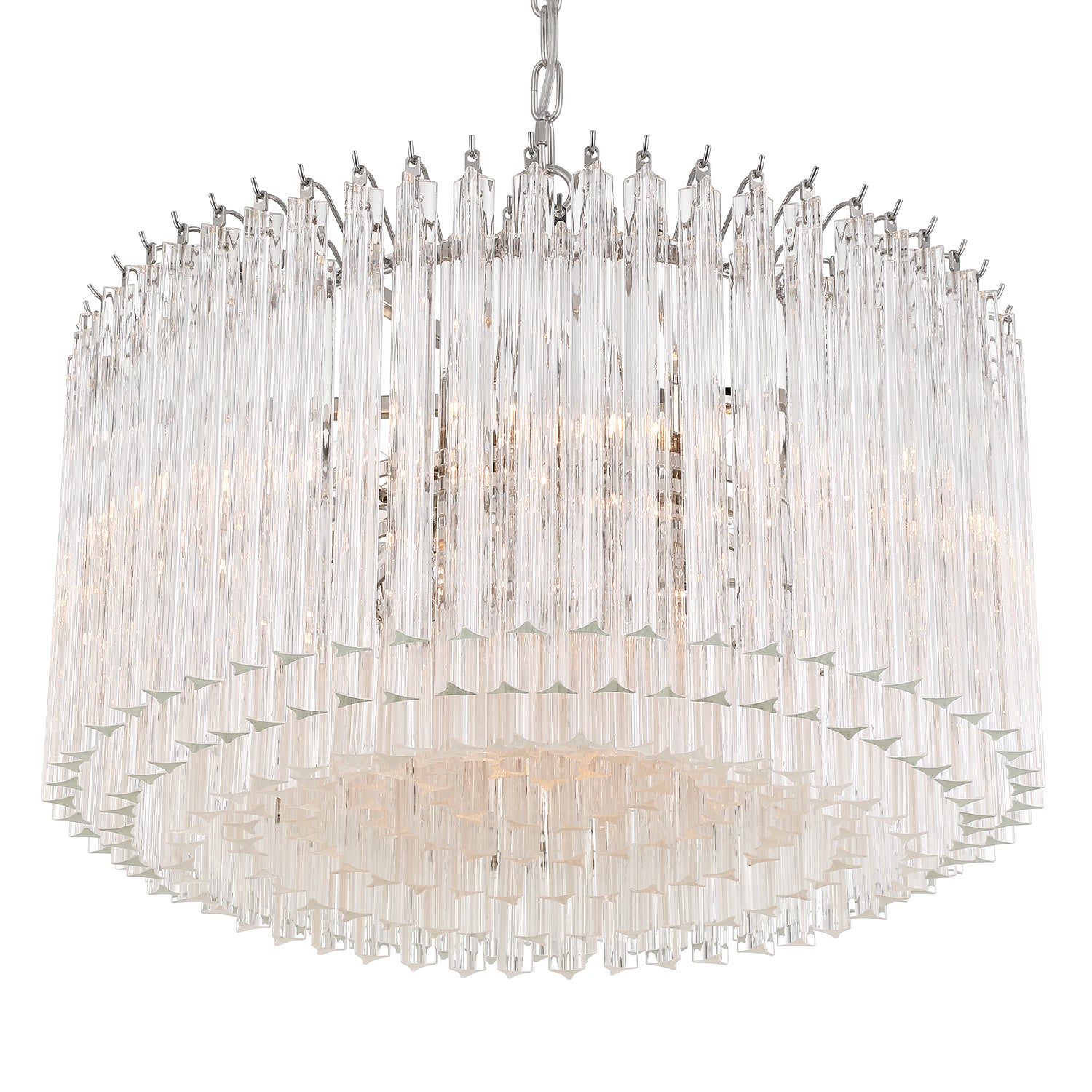 Crystorama Lofton LOF-5007-PN – 24 Inch – 7 Light – Chandelier – Polished Nickel – Dry Rated