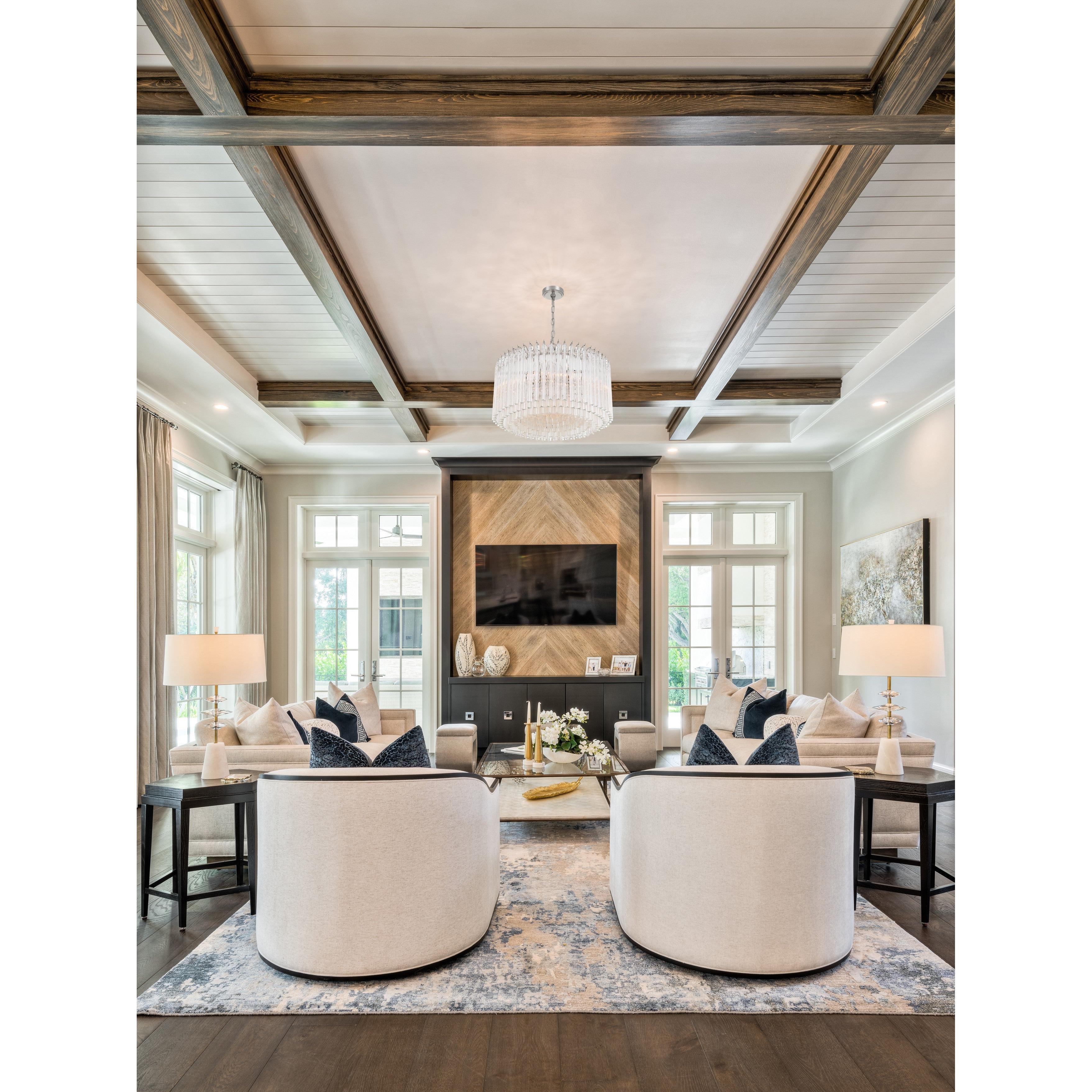 Crystorama Lofton LOF-5007-PN – 24 Inch – 7 Light – Chandelier – Polished Nickel – Dry Rated