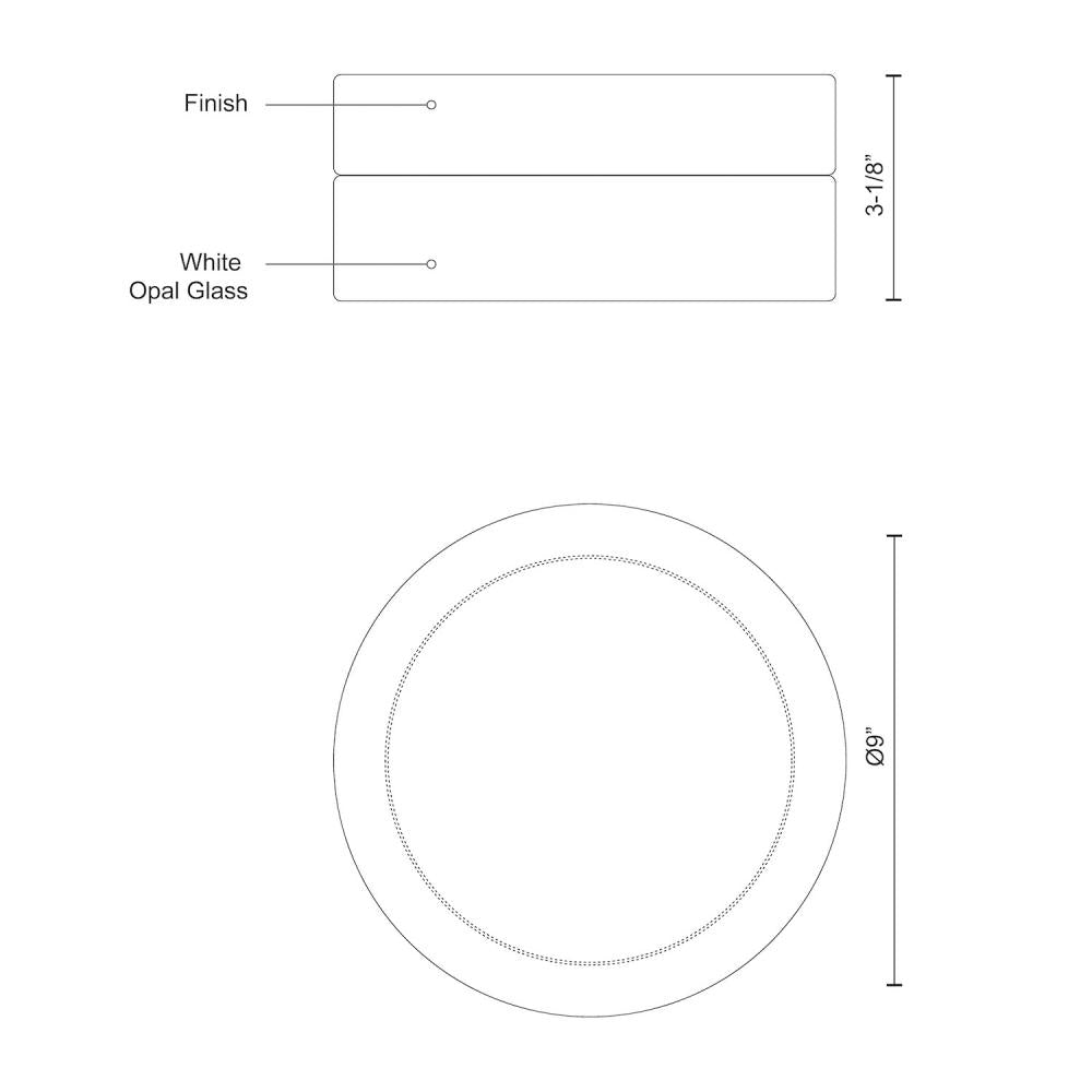 Kuzco Lighting Inc. LOMITA FM2009-BN Flush Mount Traditional - Brushed Nickel